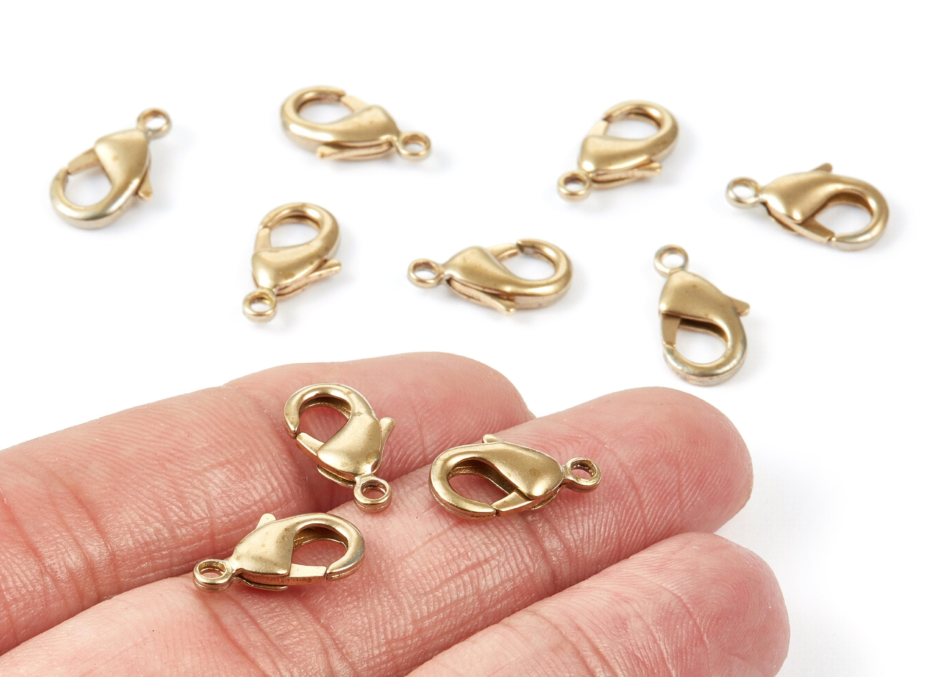 Brass Parrot Clasp - 903 - Raw Brass Lobster Claw Clasps - Jewellery Supplies - 15,16x8,1mm - PP1667 - DOMEDBAZAAR