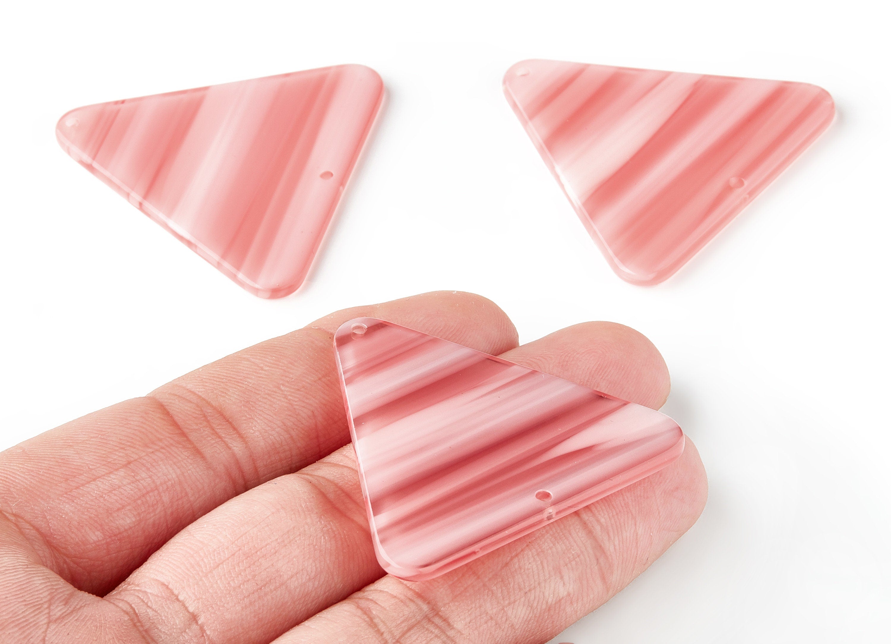 Acetate Triangle Earring Connector - Triangle Charms - 2 Holes - Jewelry Supplies - Color Code: A142 - 44.83x39.95x2.55mm - AC1434B - DOMEDBAZAAR