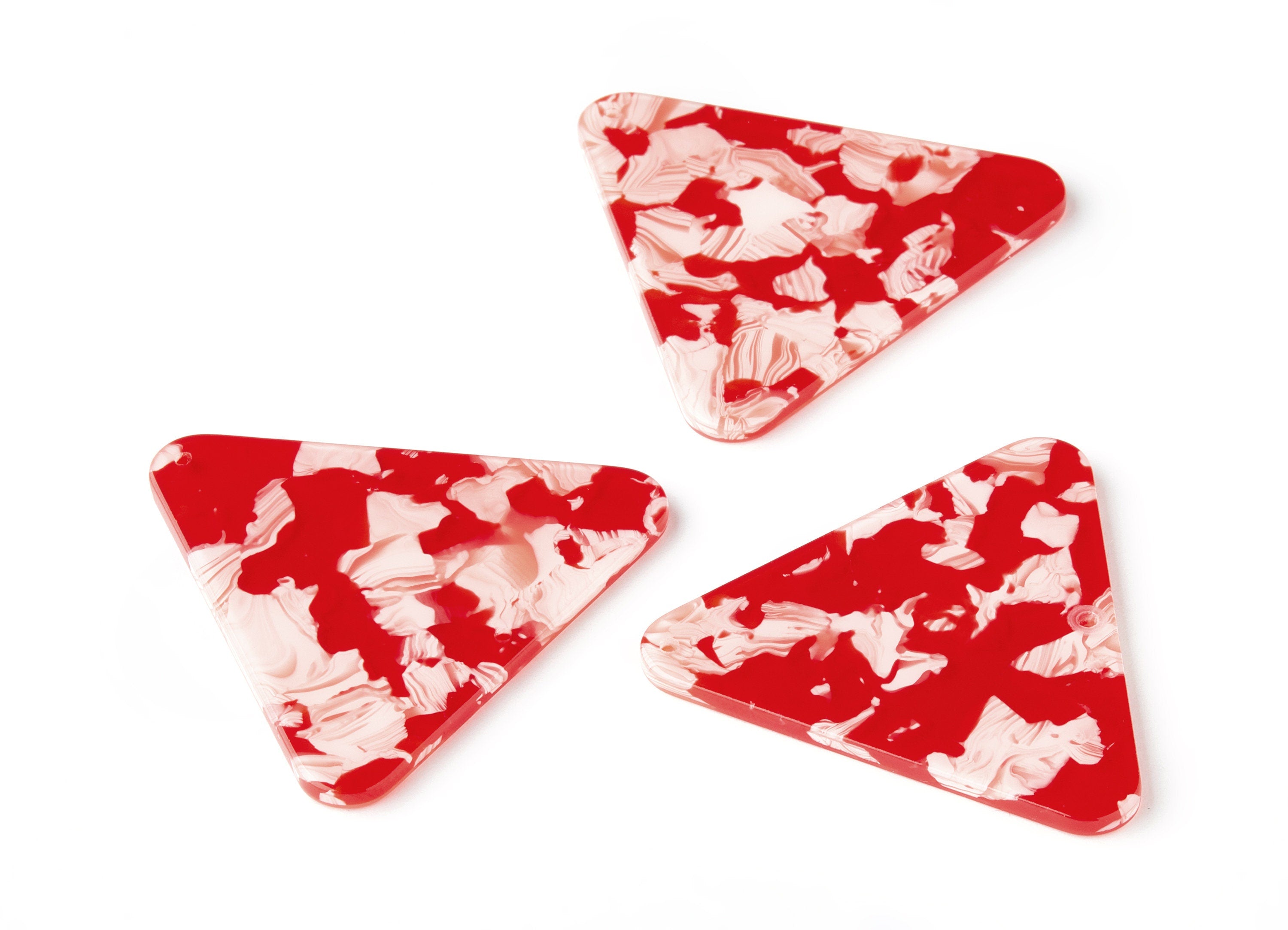 Acetate Triangle Earring Connector - Triangle Connector - 2 Holes - Jewelry Supplies - Color Code: A143 - 44.83x39.95x2.55mm - AC1434C - DOMEDBAZAAR