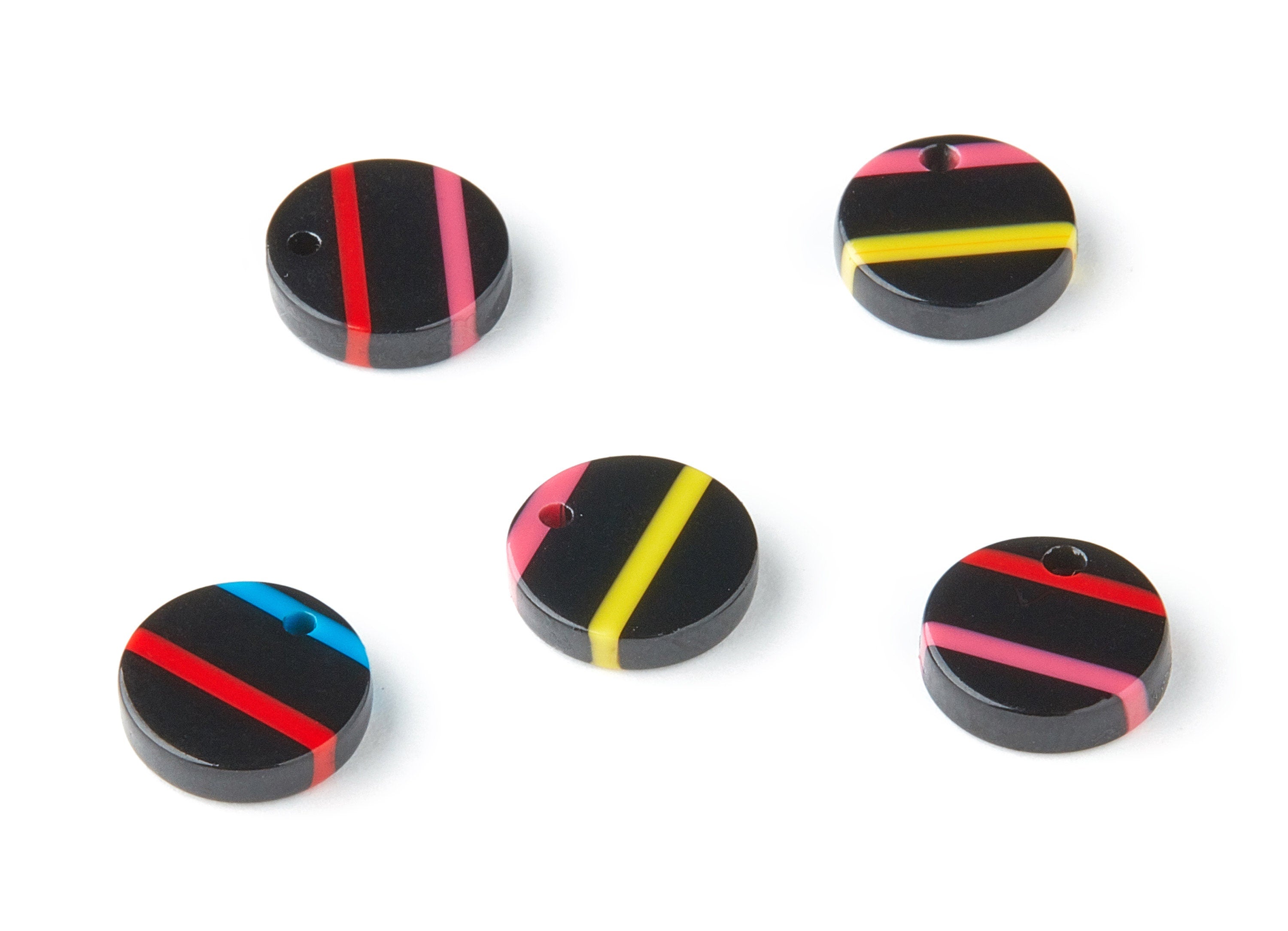 Acetate Round Earring Charms - Circle Shaped Pendant - Earring Findings - Jewellery Supplies - Color Code: A141 - 10.8x10.8x2.72mm - AC1161F - DOMEDBAZAAR