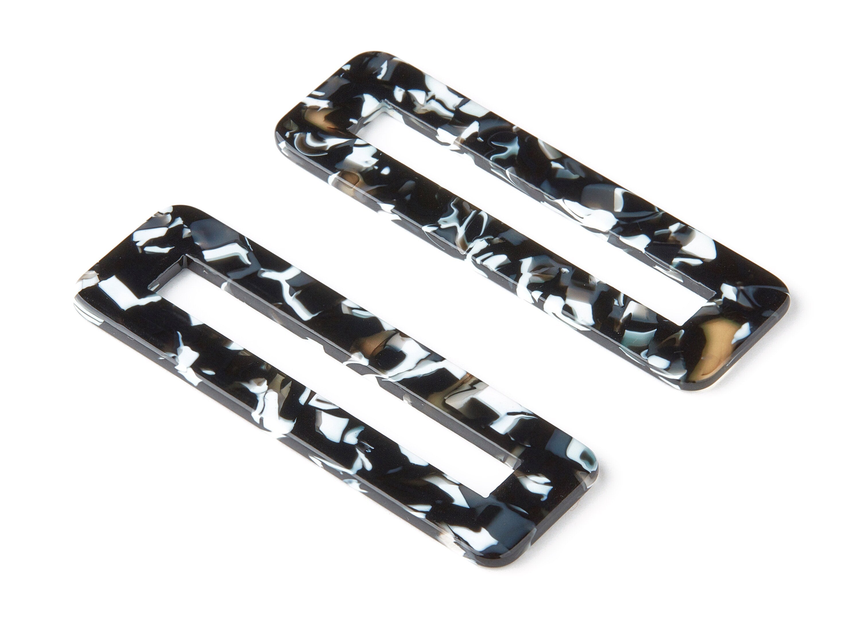 Acetate Hair Clip Charms - Rectangle Hair Barrette - Jewelry Supplys - Color Code:A247 - 67.8x21.7x2.5mm - AC1547-A247 - DOMEDBAZAAR