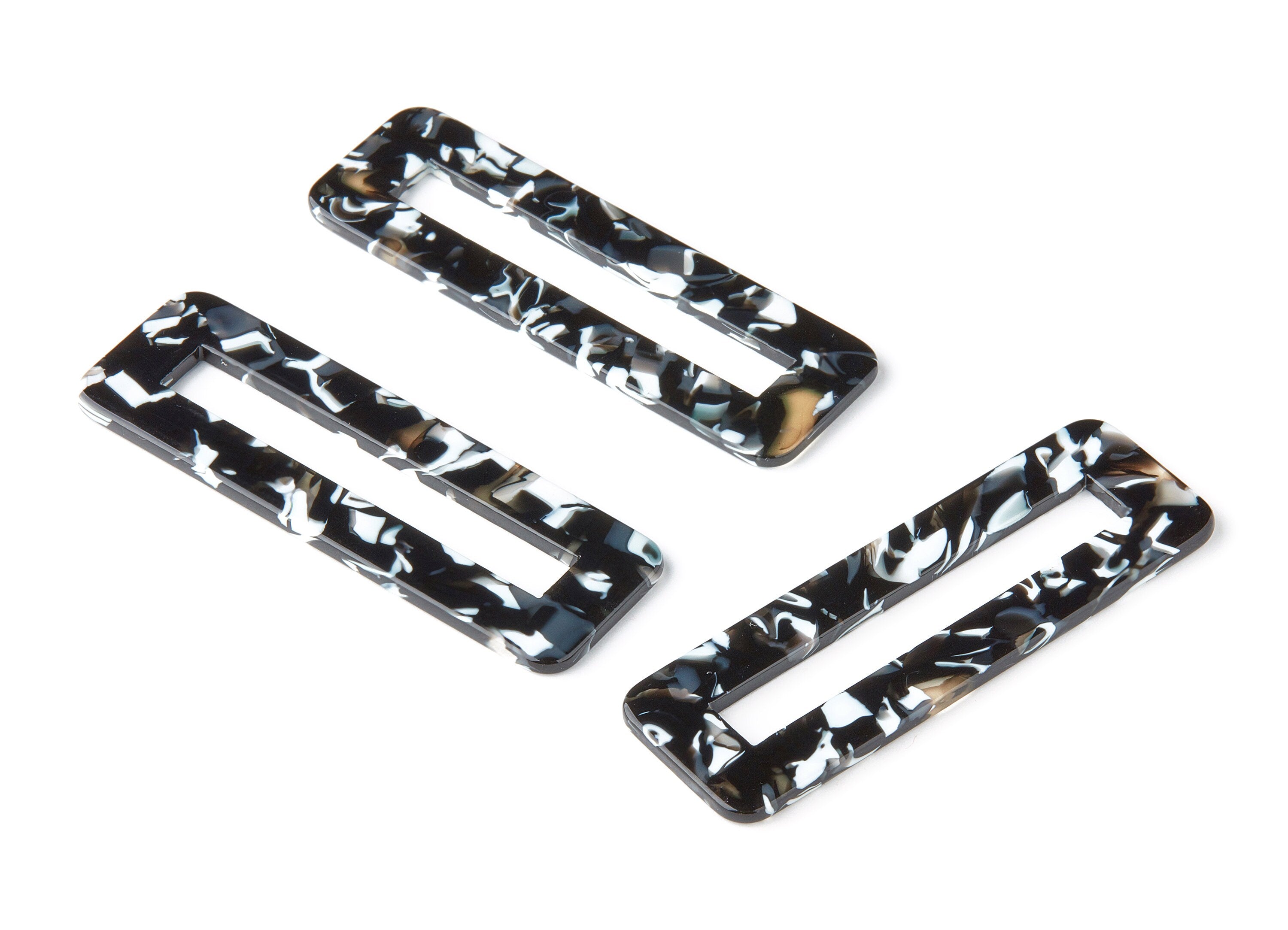 Acetate Hair Clip Charms - Rectangle Hair Barrette - Jewelry Supplys - Color Code:A247 - 67.8x21.7x2.5mm - AC1547-A247 - DOMEDBAZAAR