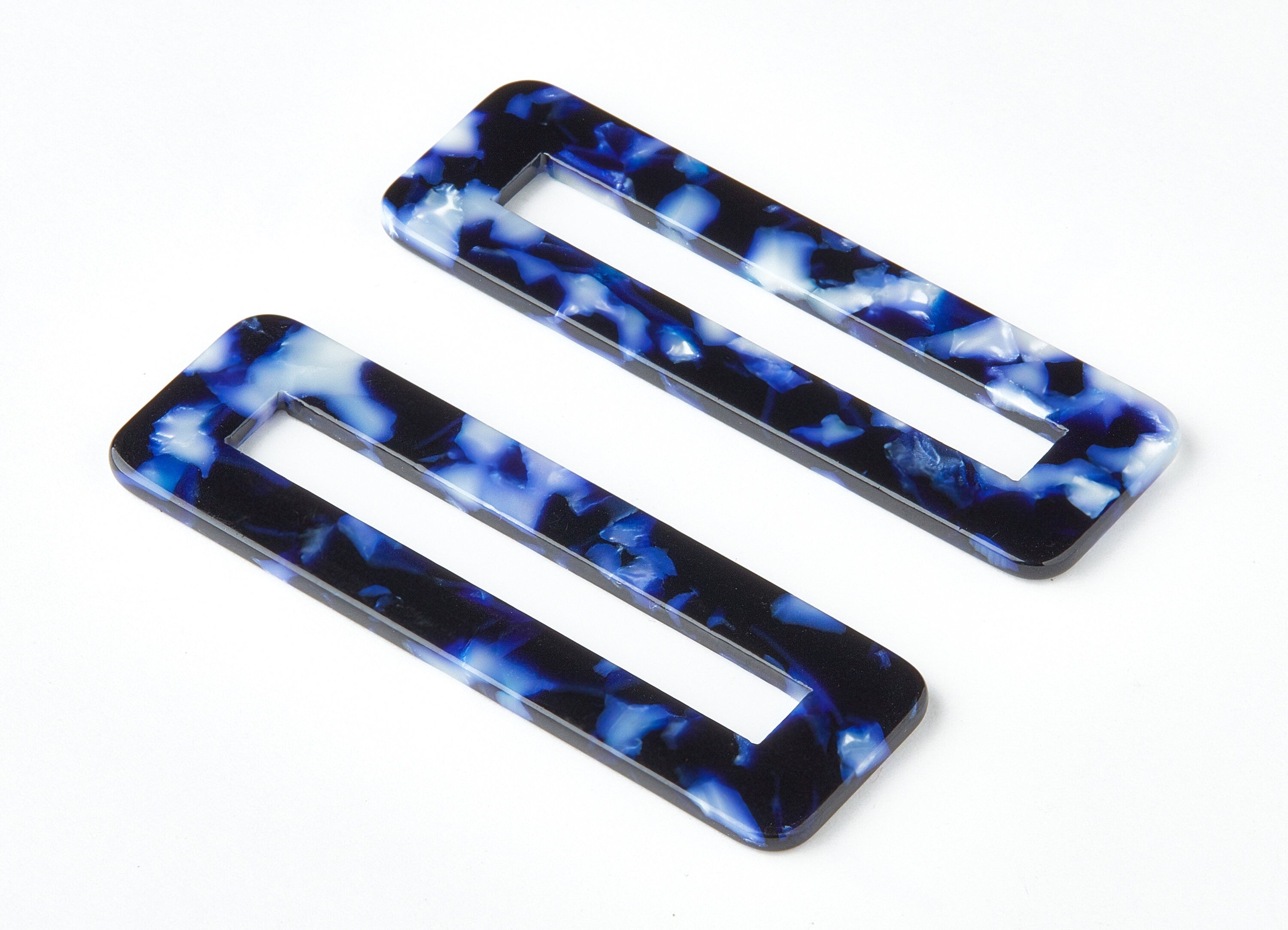 Acetate Hair Clip Charms - Rectangle Hair Barrette - Jewelry Supplys - Color Code:A246 - 67.8x21.7x2.5mm - AC1547-A246 - DOMEDBAZAAR