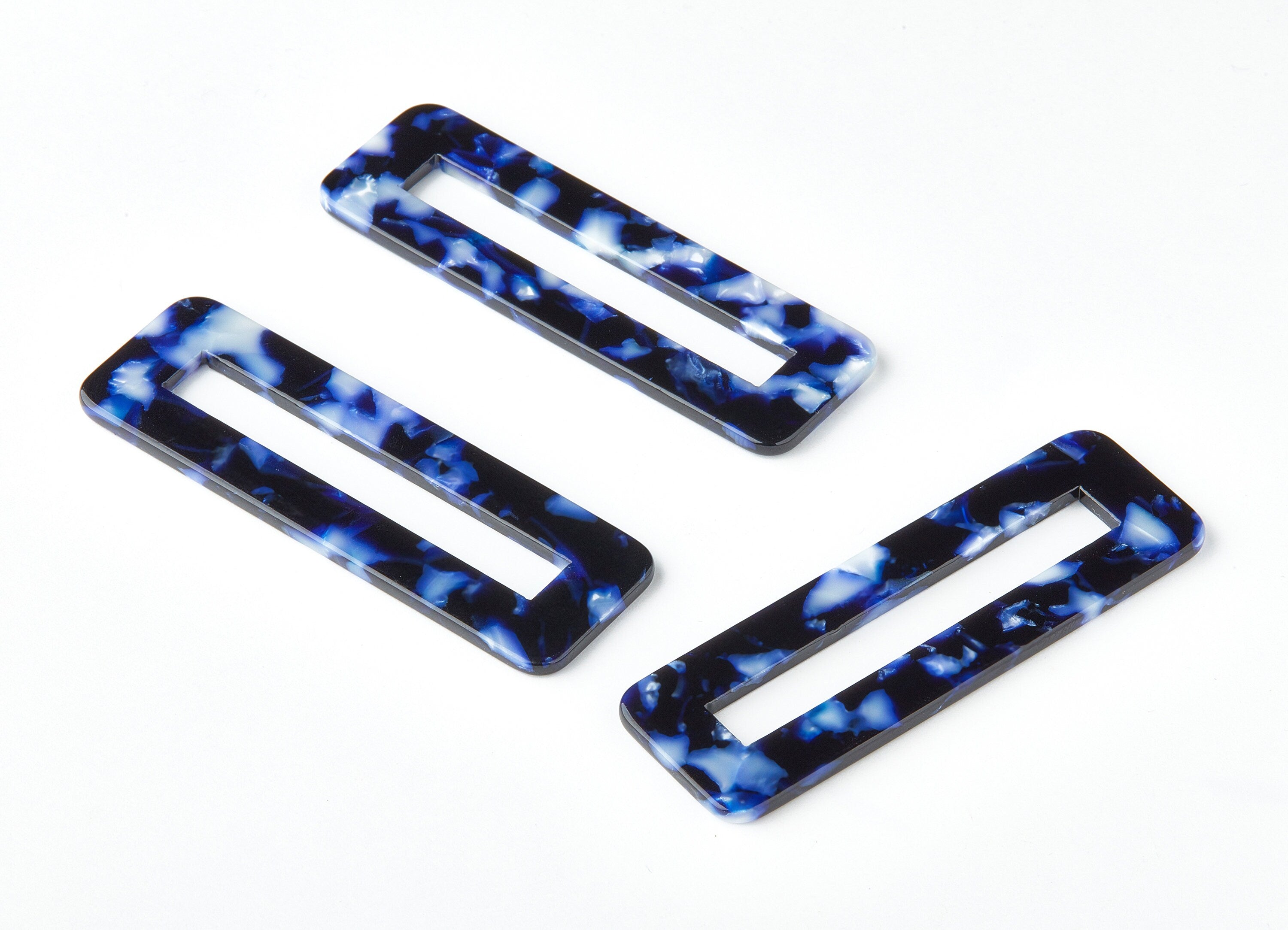 Acetate Hair Clip Charms - Rectangle Hair Barrette - Jewelry Supplys - Color Code:A246 - 67.8x21.7x2.5mm - AC1547-A246 - DOMEDBAZAAR