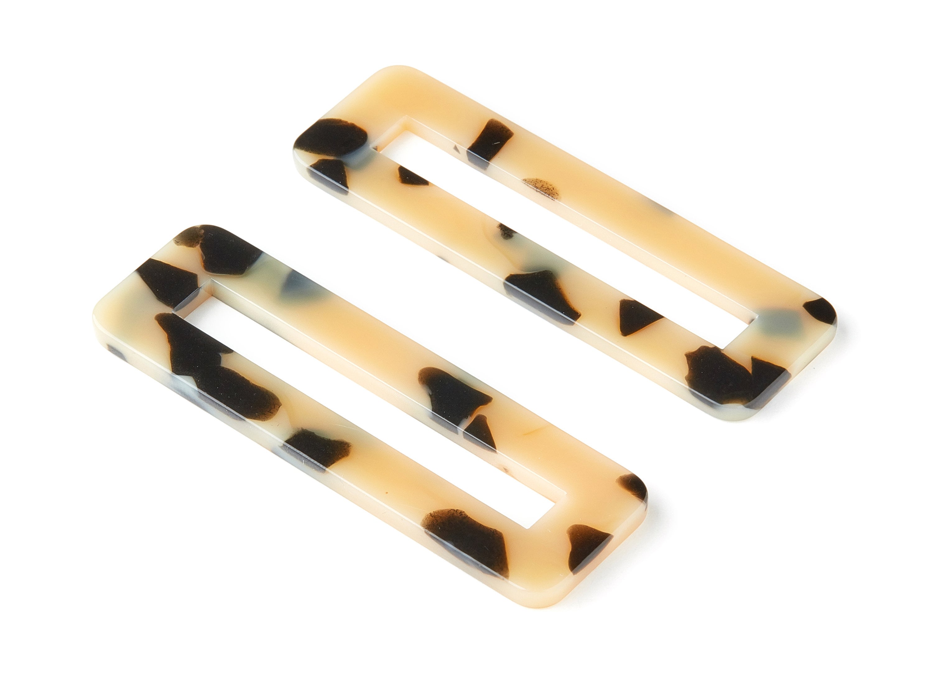 Acetate Hair Clip Charms - Blonde Tortoise Shell Hair Clip - Rectangle Hair Barrette - Color Code:A250 - 67.8x21.7x2.5mm - AC1547-A250 - DOMEDBAZAAR