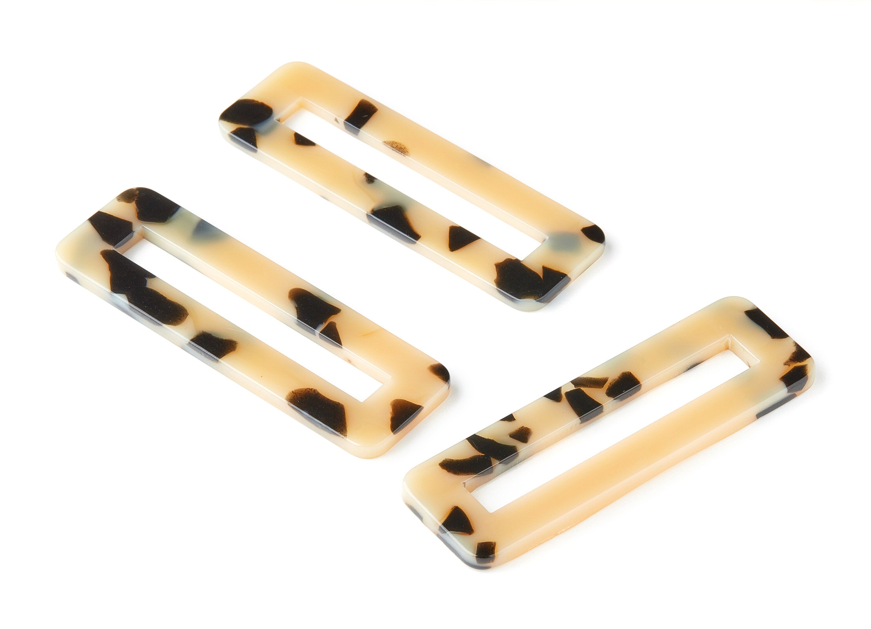 Acetate Hair Clip Charms - Blonde Tortoise Shell Hair Clip - Rectangle Hair Barrette - Color Code:A250 - 67.8x21.7x2.5mm - AC1547-A250 - DOMEDBAZAAR