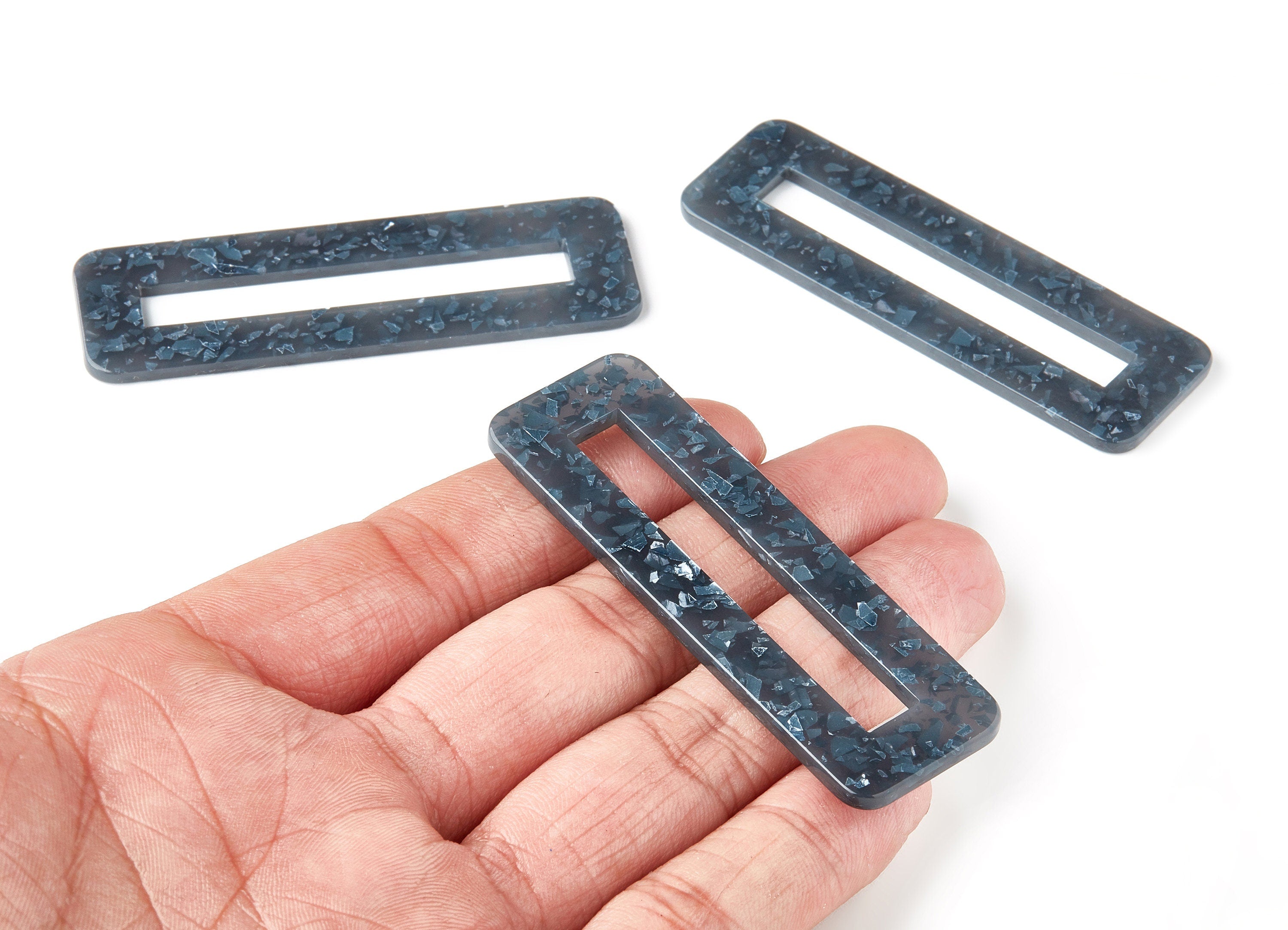 Acetate Hair Clip Charms - Rectangle Hair Barrette - Jewelry Supplys - Color Code:A256 - 67.8x21.7x2.5mm - AC1547-A256 - DOMEDBAZAAR