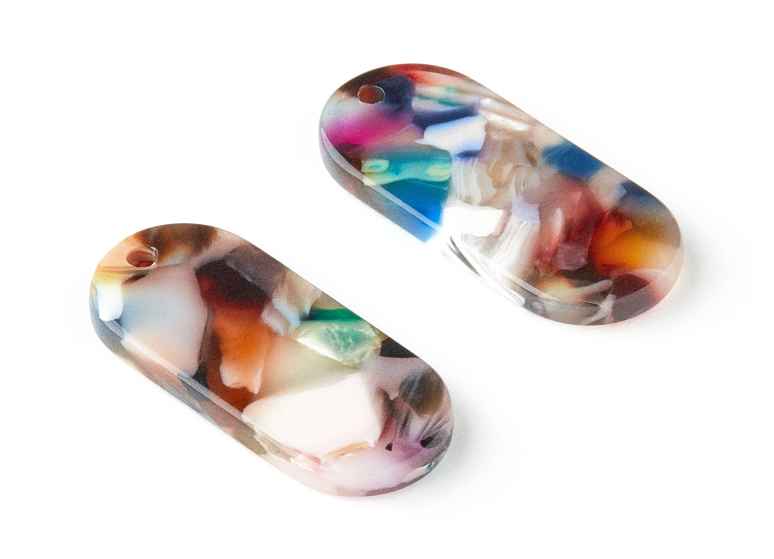 Acetate Oval Earring Charms - Oval Shaped Pendant - Earring Findings - Jewelry Supplies - Color Code: A60 - 26.6x11.7x2.65mm - AC1209C - DOMEDBAZAAR