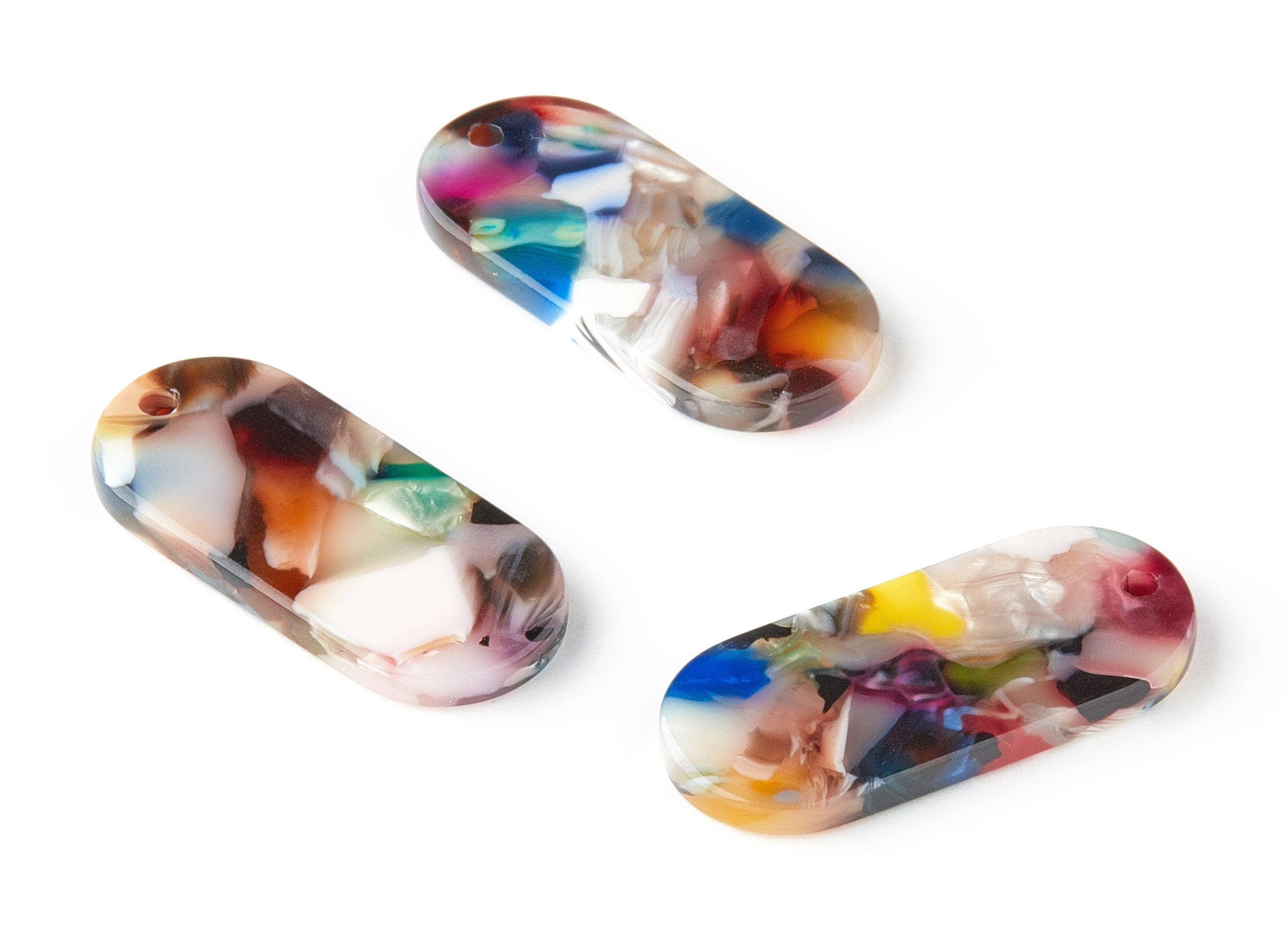 Acetate Oval Earring Charms - Oval Shaped Pendant - Earring Findings - Jewelry Supplies - Color Code: A60 - 26.6x11.7x2.65mm - AC1209C - DOMEDBAZAAR