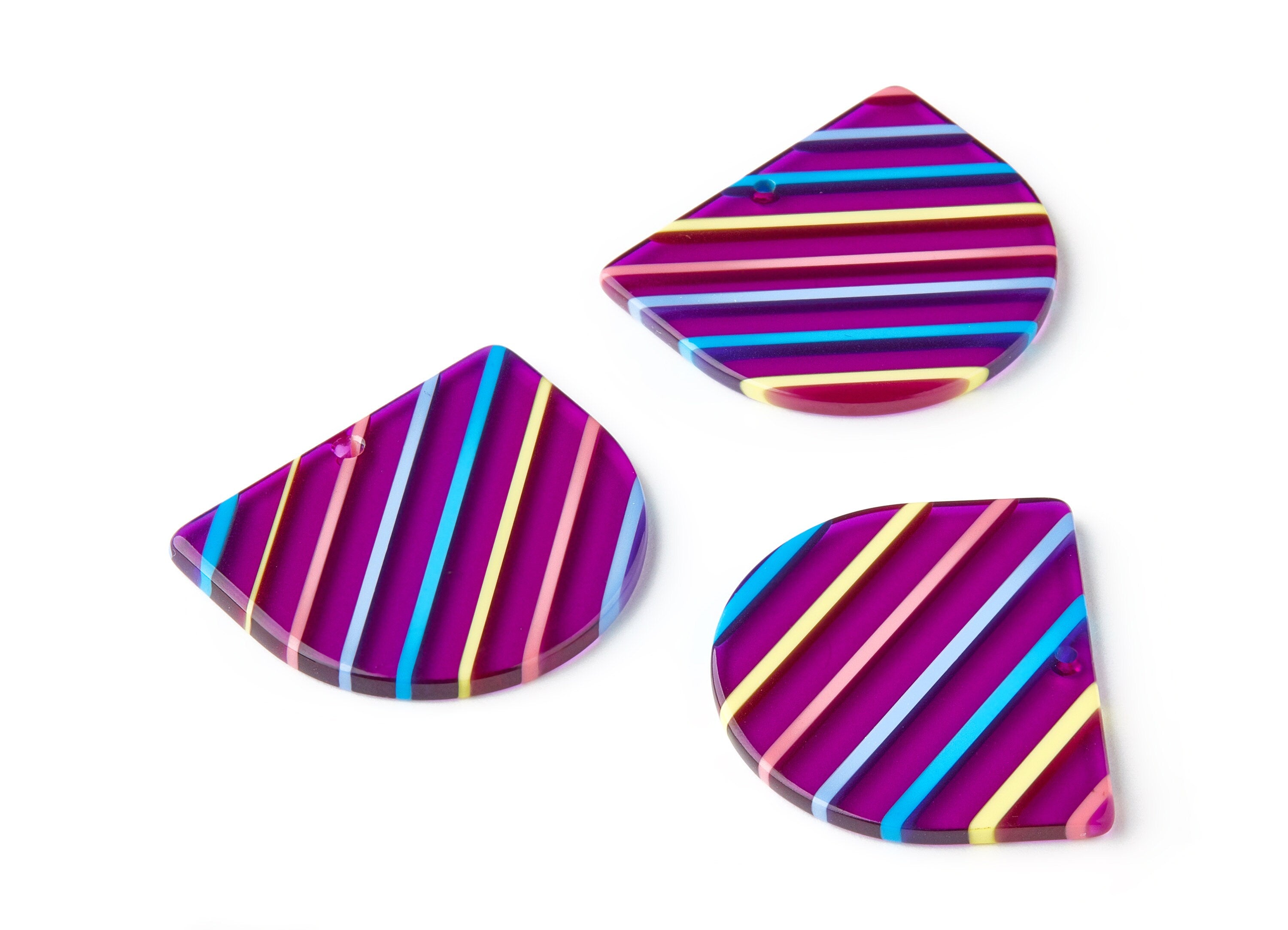 Acrylic D Earring Charms - D Shaped Pendant - Earring Findings - Jewelry Supplies - Color Code:A65 - 33.43x29.25x2.7mm - AC1094Q2 - DOMEDBAZAAR