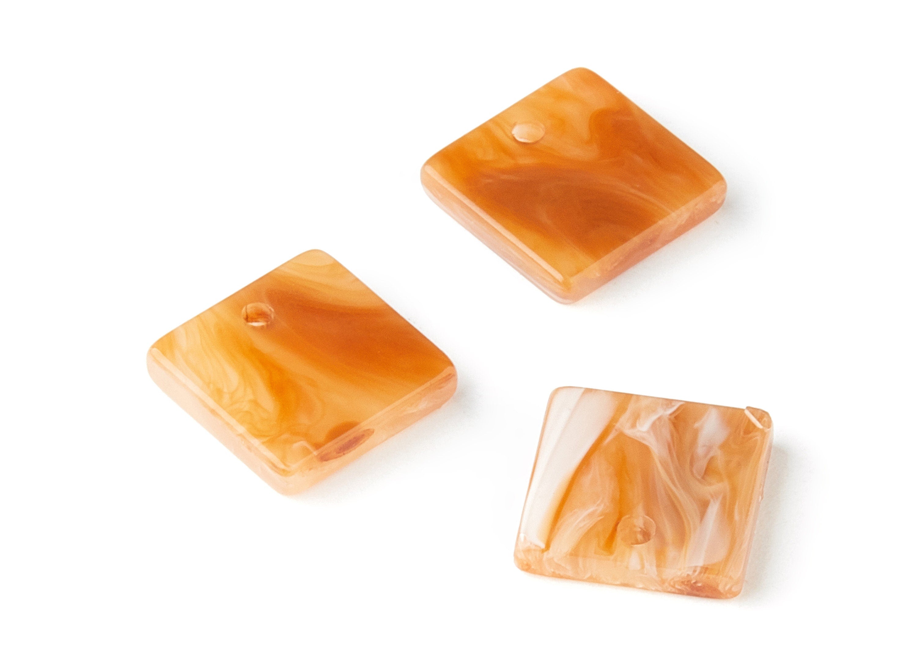 Acetate Square Earring Charms - Acrylic Square Pendant - Earring Findings - Jewelry Supplies - Color Code:A287 - 11,97x11,97x2,7mm - AC1294E - DOMEDBAZAAR