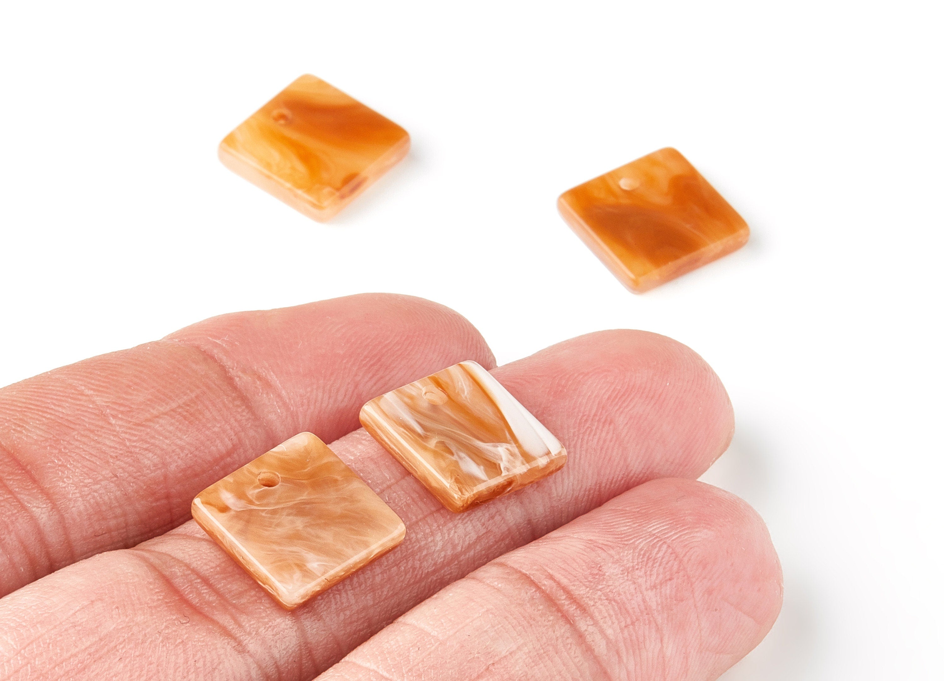 Acetate Square Earring Charms - Acrylic Square Pendant - Earring Findings - Jewelry Supplies - Color Code:A287 - 11,97x11,97x2,7mm - AC1294E - DOMEDBAZAAR