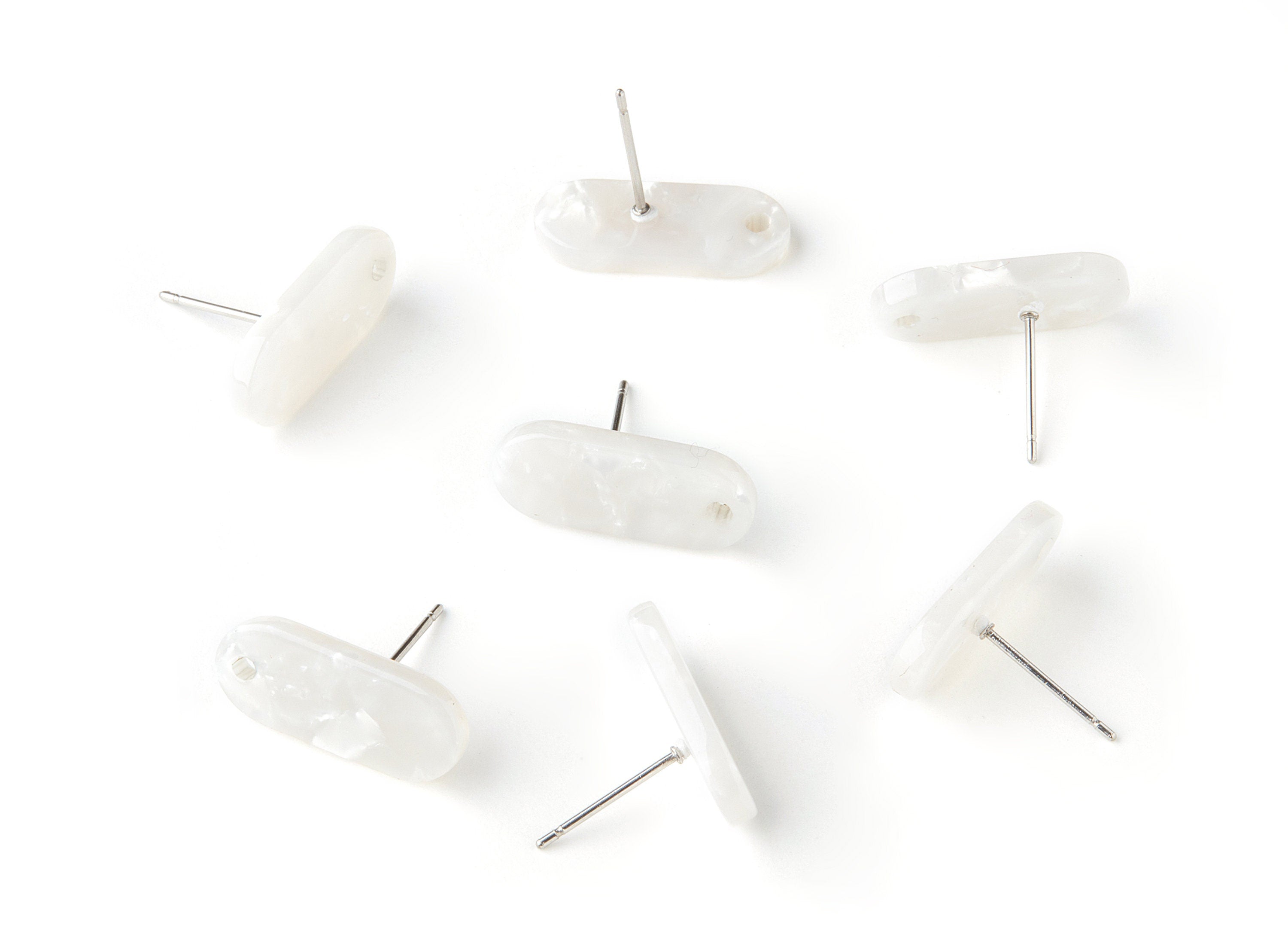 Acetate Oval Earring Post - Acrylic Oval Earring Stud - Earring Post - Jewelry Supplies - Color Code:A12 - 18.78x7.85x2.7mm - AC1276-A12 - DOMEDBAZAAR