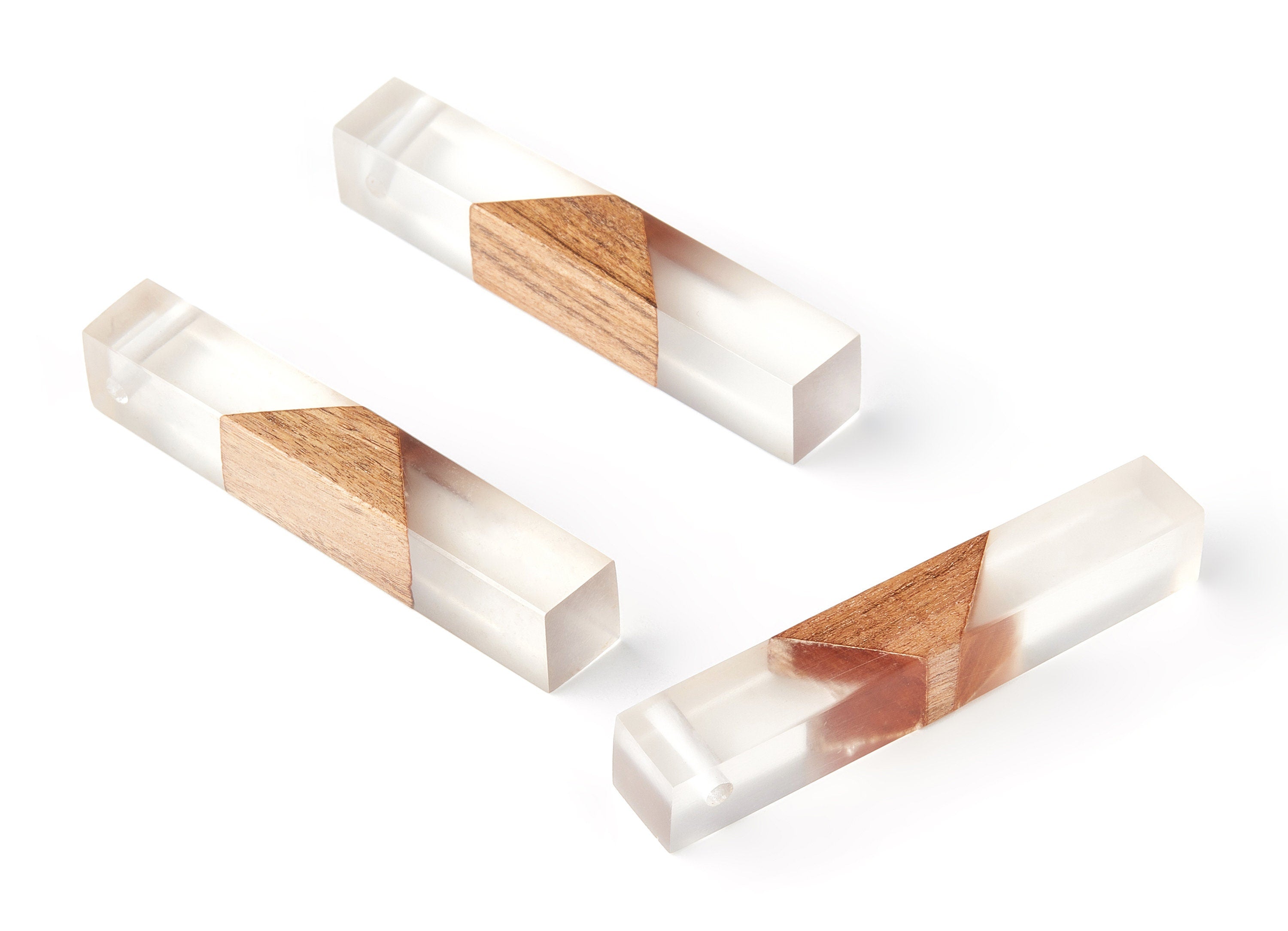 Wood Resin Pendant - Natural Mahogany Wooden Charms - Epoxy Resin Necklace - Jewelry Supplies - Wooden Beads - 58.8x10.76x11mm - BB1017A - DOMEDBAZAAR