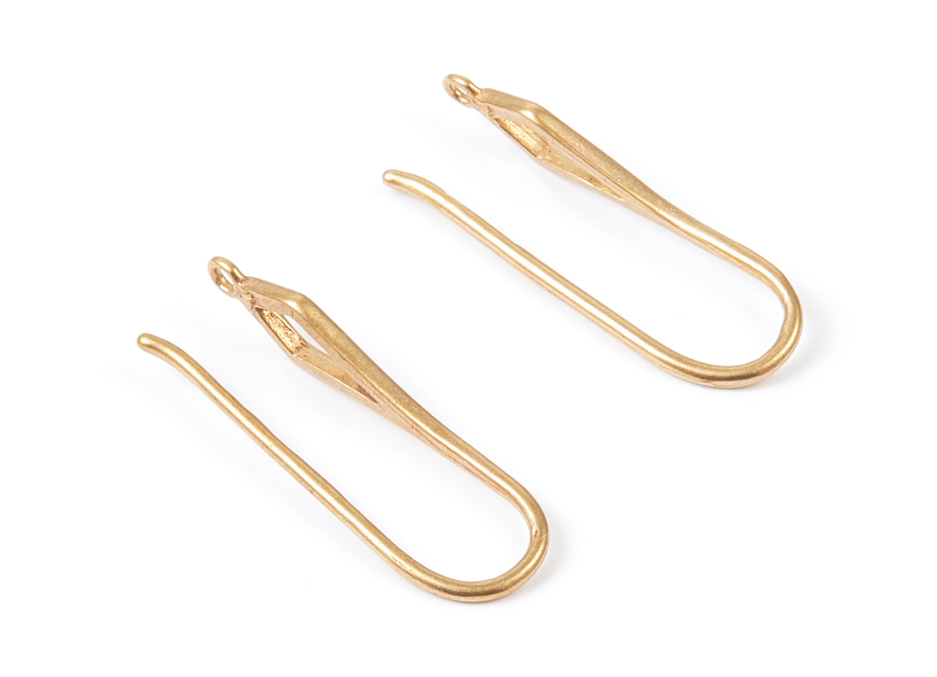 Brass Earring Hooks - Brass Earring Wires - Earring Findings - Jewelry Supplies - 26.72x9x4.93mm - PP2145 - DOMEDBAZAAR