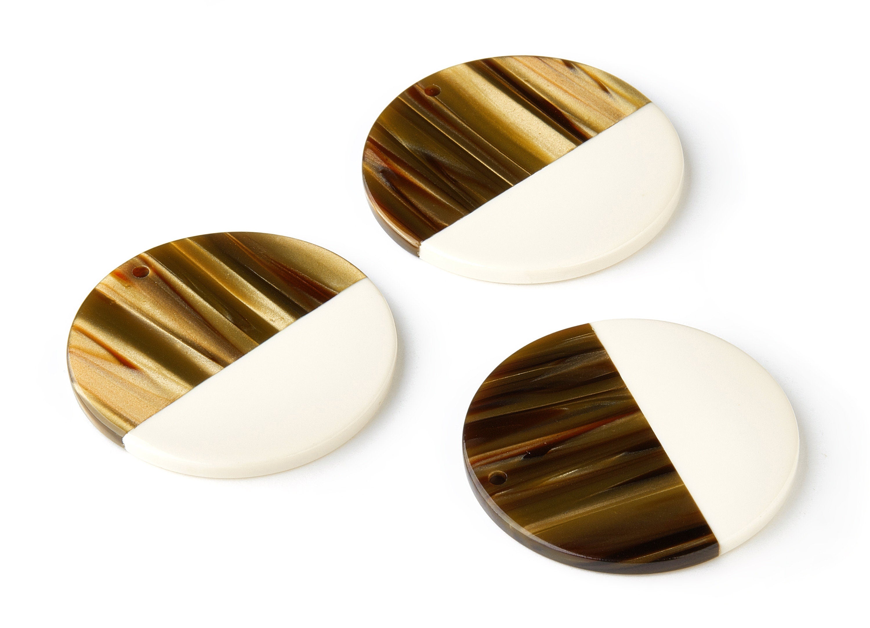 Acetate Round Charms - Coin Earrings and Pendant - Earring Findings - Jewelry Supply - 35,15x35,15x3mm - AC1256G - DOMEDBAZAAR