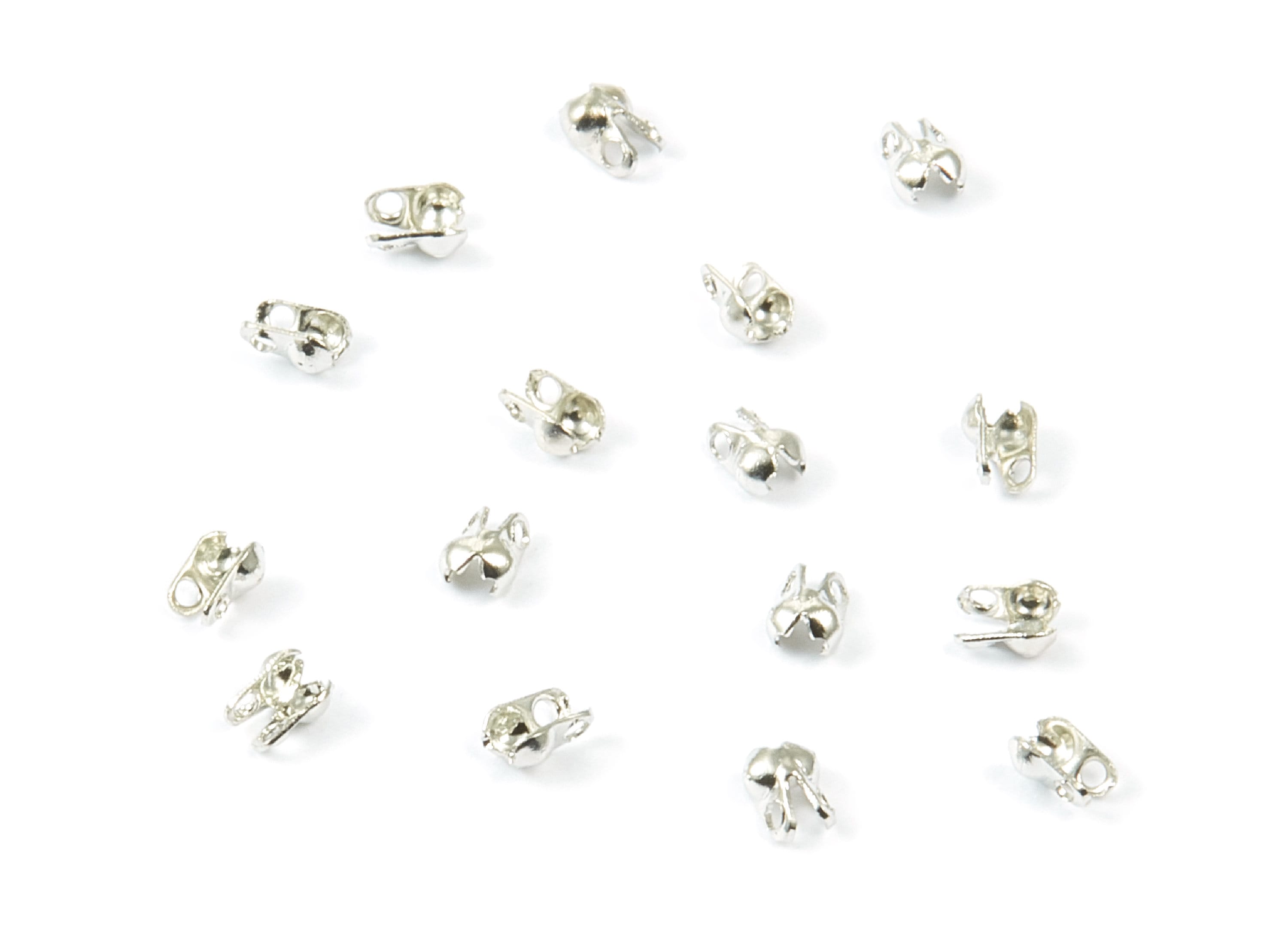 1.2 Ball Chain Clasp - 1.2 Silver Tone Plated Brass Chain Clasp - Brass Connector Clasp - Jewelry Supplies - 3.5x2mm - PP1670S - DOMEDBAZAAR