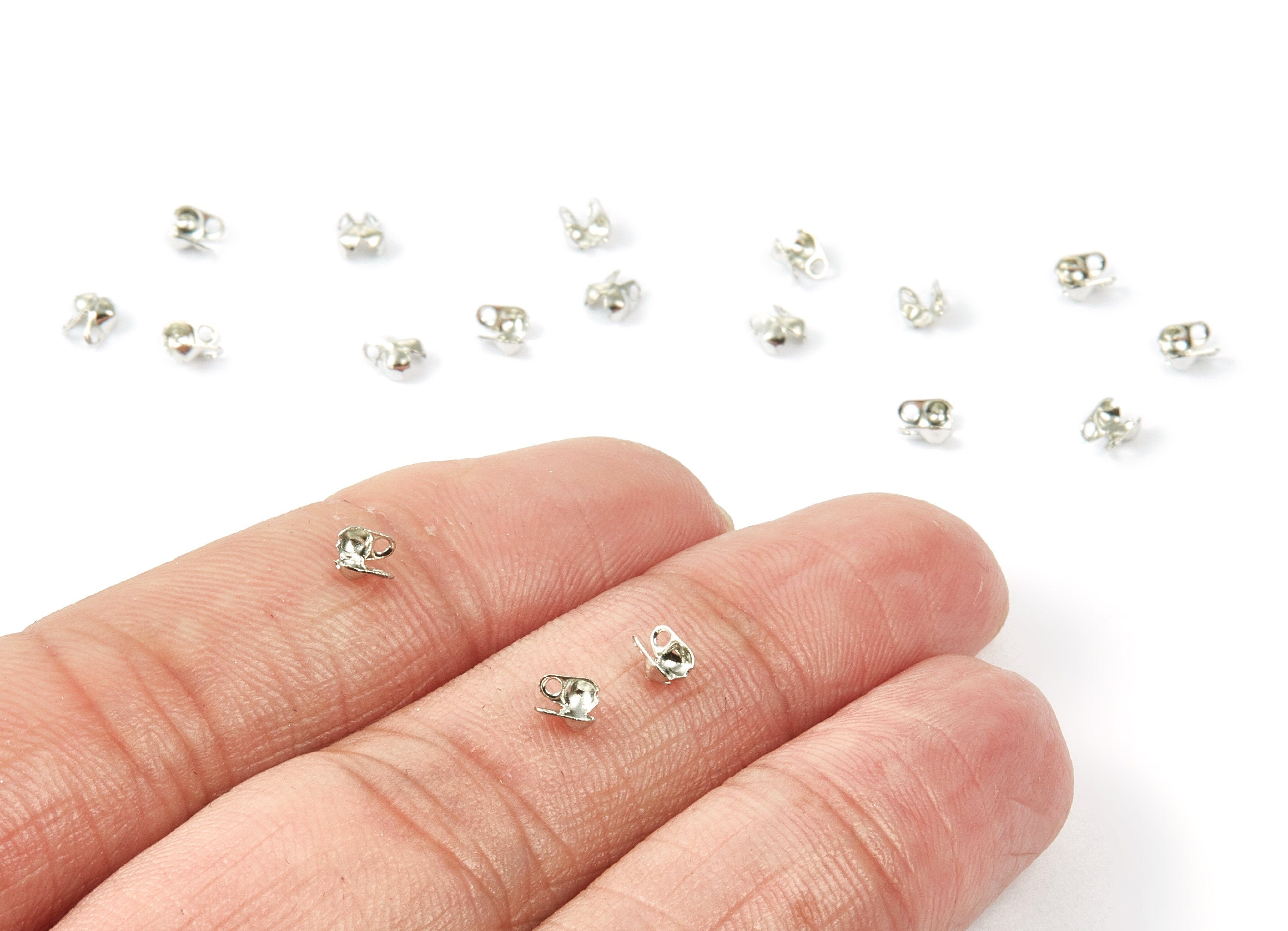 1.5 Ball Chain Clasp - 1.5 Silver Tone Plated Brass Chain Clasp - Brass Connector Clasp - Jewelry Supplies - 4x2.5mm - PP1675S - DOMEDBAZAAR
