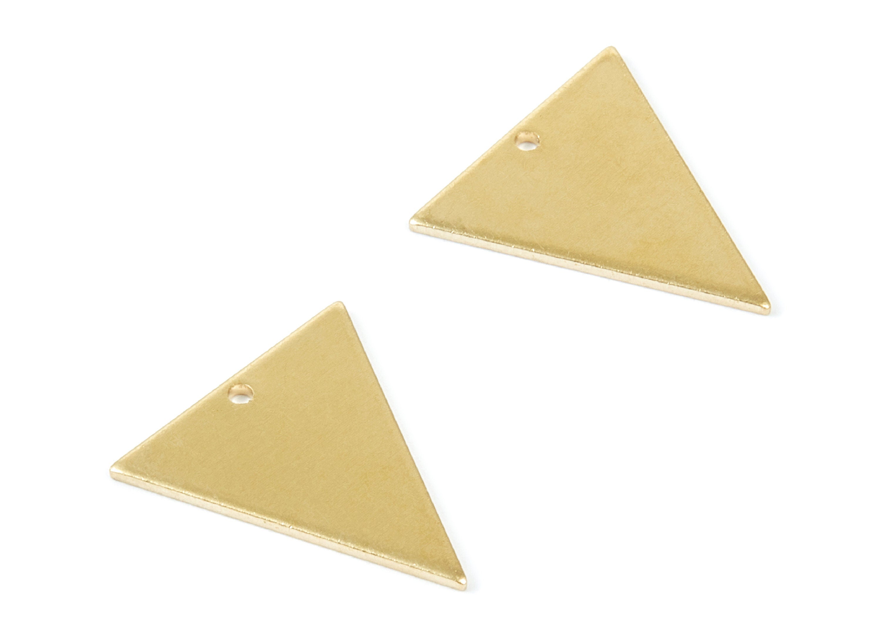 Personalized stamping blank - Brass Triangle Charms - Triangle Shaped Raw Brass Pedants With 1 Hole - 20x18x0,98mm - PP1800 - DOMEDBAZAAR