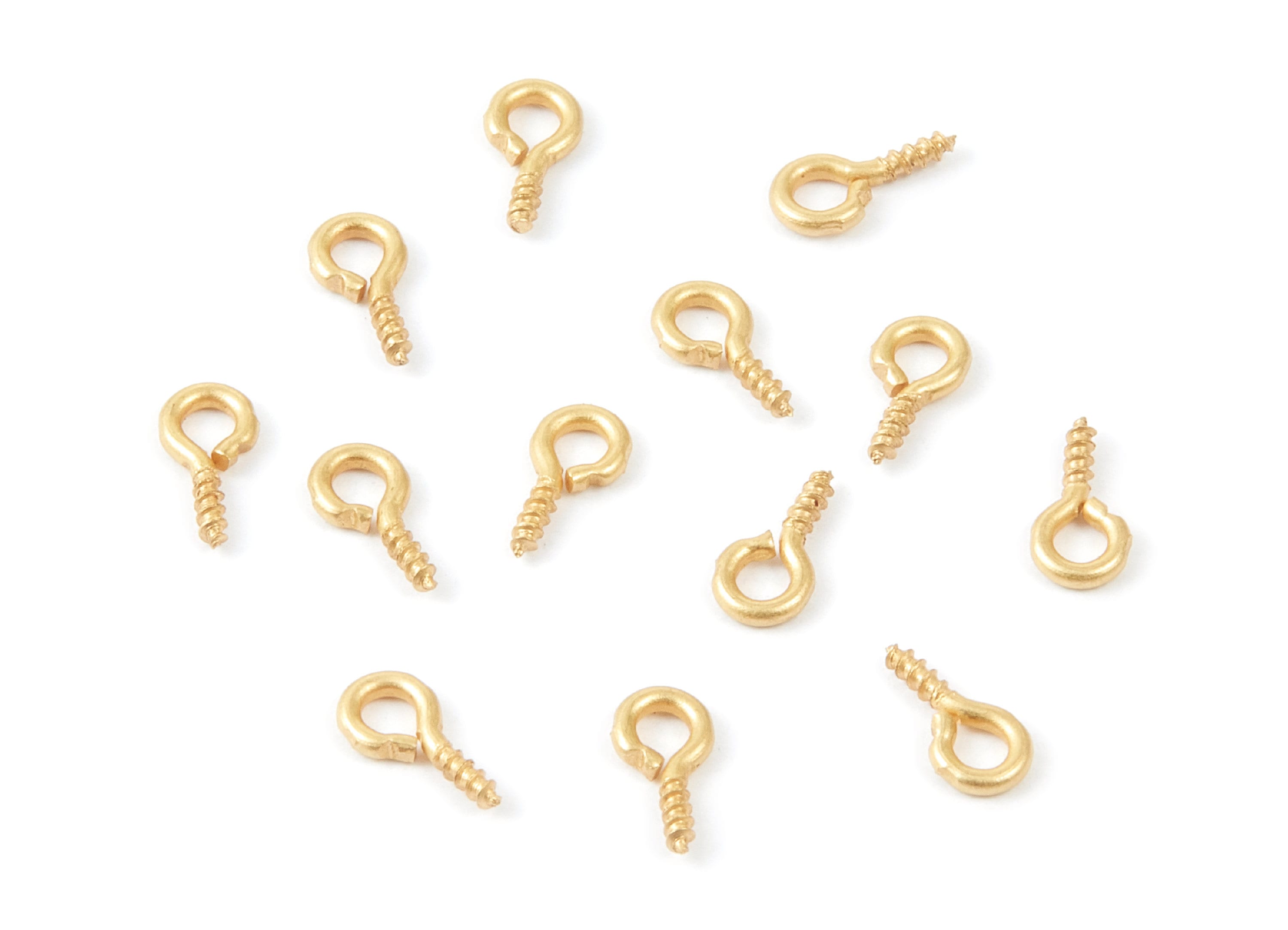 Eye Hook Screw - 4x8 - Raw Brass Eye Hook Screw - Jewelry Making - 8x4mm - PP1713 - DOMEDBAZAAR