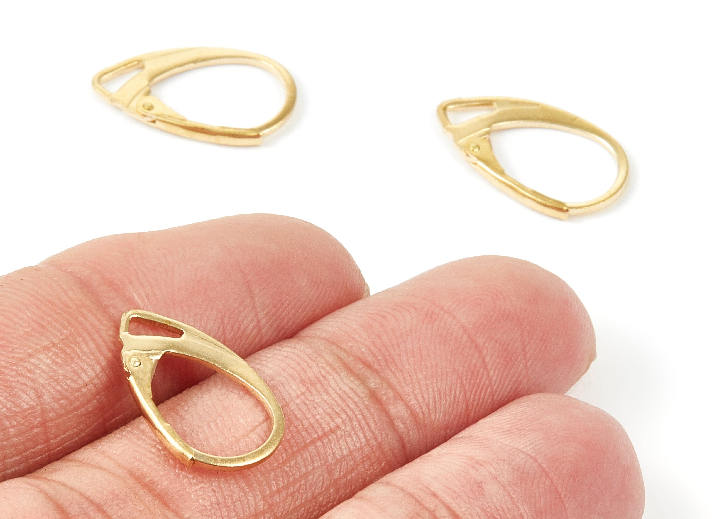 Brass Leverback Earring Clasp - Raw Brass Plain Leverback - Earring Findings - Jewelry Supplies - 18,19x10,86x1,6mm - PP1548 - DOMEDBAZAAR