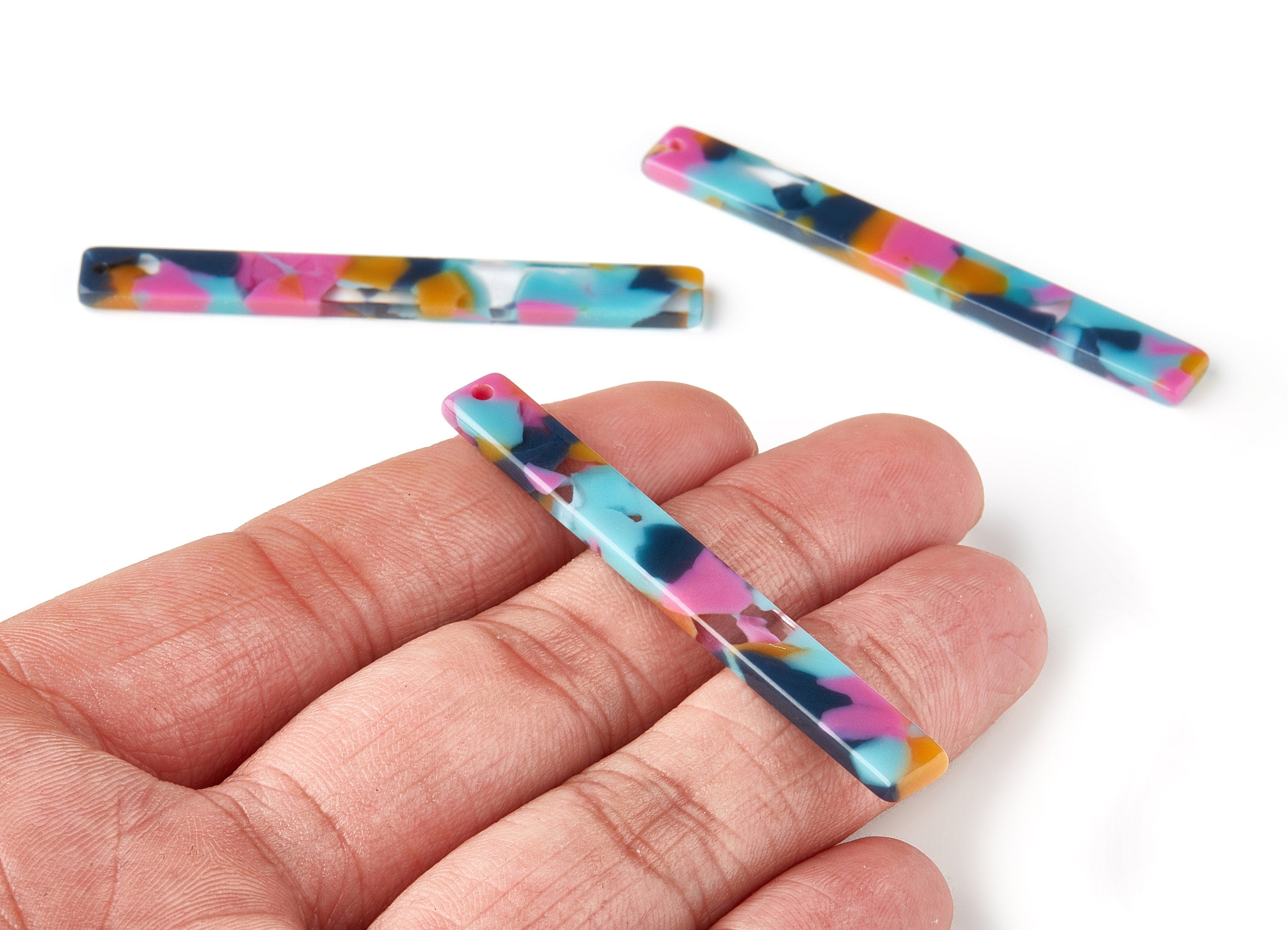 Acetate Stick Charms - Bar Earrings and Pendant - Earring Findings - Color Code: A258 - 58.8x6.9x2.4mm - AC1049-A258 - DOMEDBAZAAR