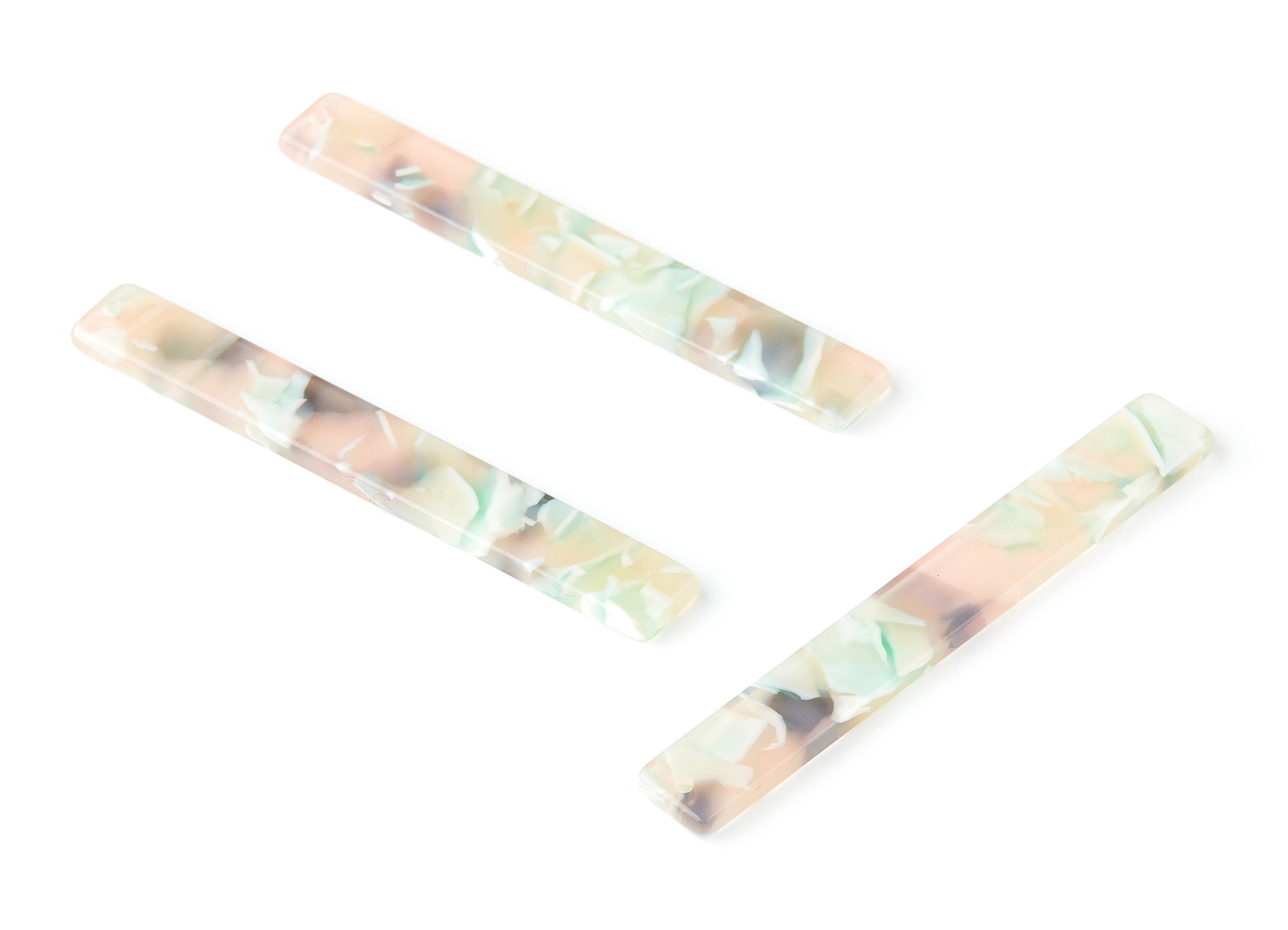 Acetate Stick Charms - Bar Earrings and Pendant - Earring Findings - Color Code: A265 - 59.6x7.8x2.6mm - AC1049-A265 - DOMEDBAZAAR