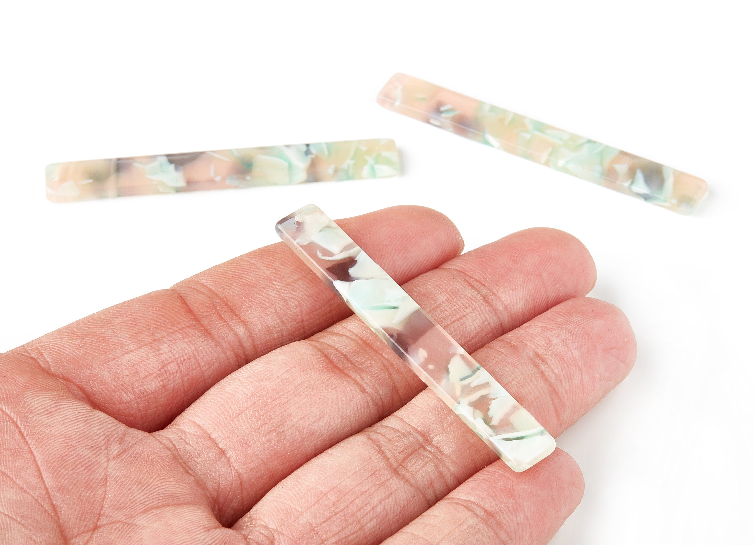 Acetate Stick Charms - Bar Earrings and Pendant - Earring Findings - Color Code: A265 - 59.6x7.8x2.6mm - AC1049-A265 - DOMEDBAZAAR