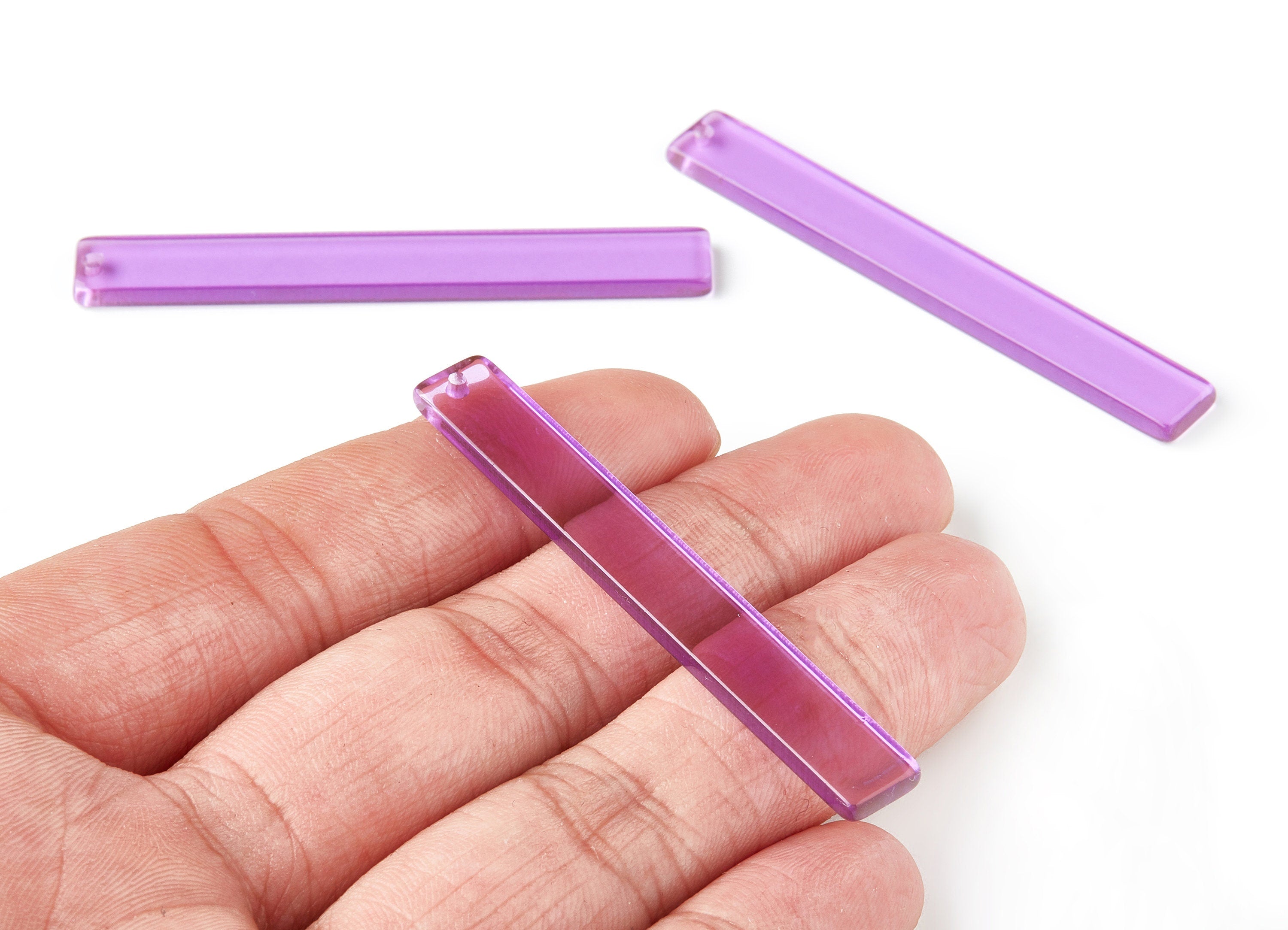 Acrylic Stick Charms - Bar Earrings and Pendant - Earring Findings - Color Code: A72 - 59.6x7.8x2.6mm - AC1049-A72 - DOMEDBAZAAR