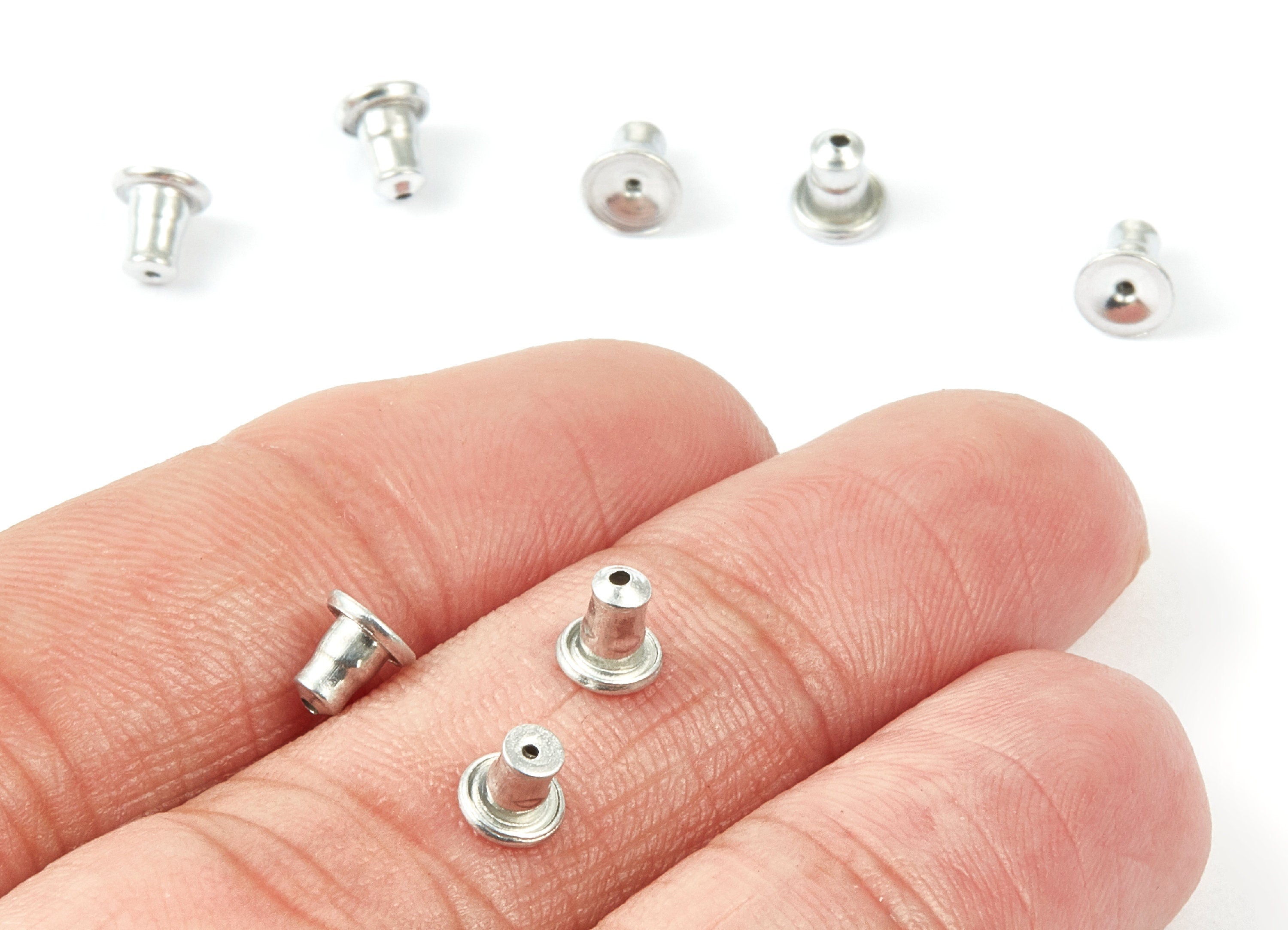 Aluminium Earring Stopper - Ear Nuts - Ear Wire Backs - Earring Findings- 5,38x4,92mm - Jewellery Supplies - PP1544 - DOMEDBAZAAR