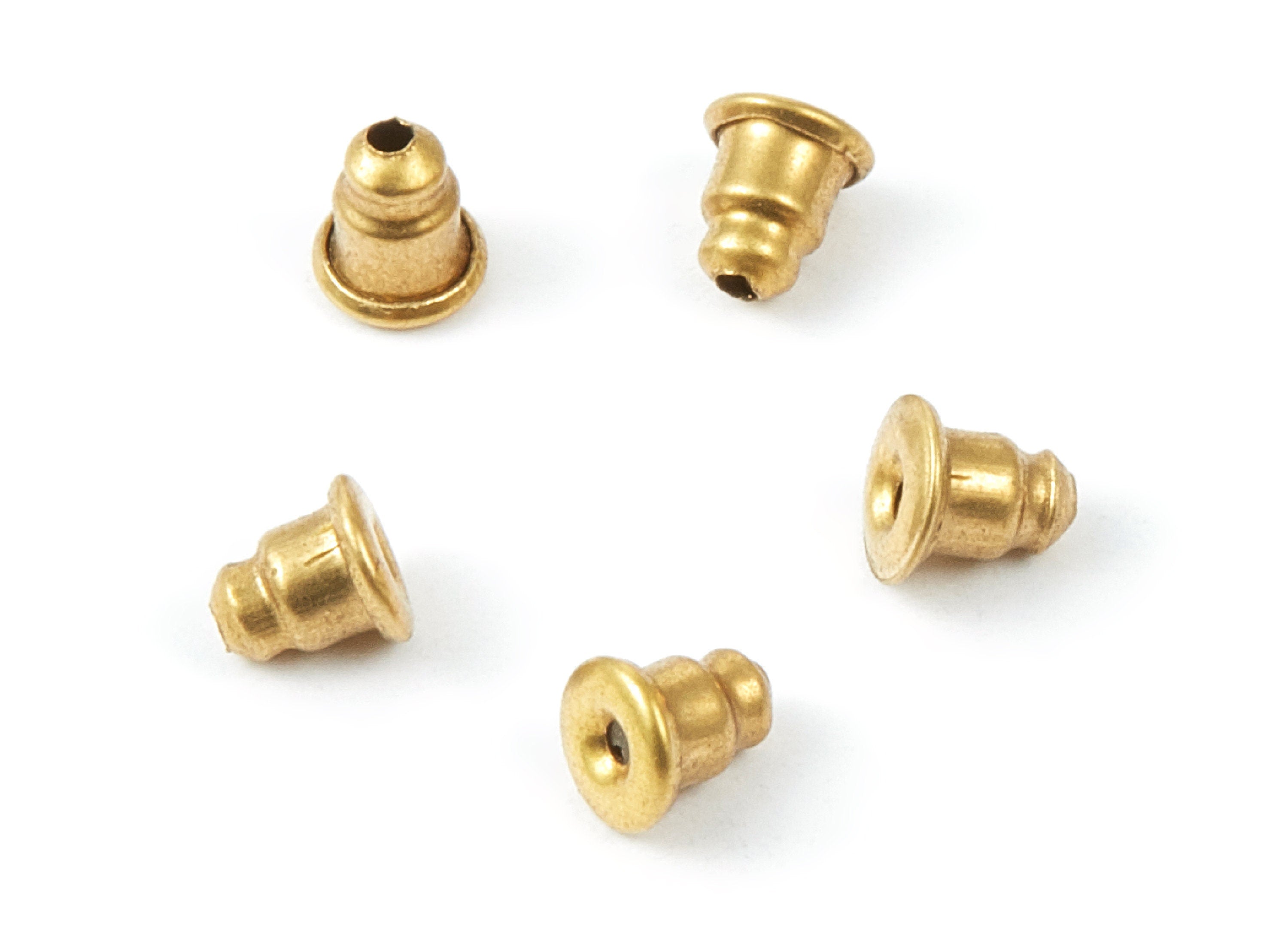 Raw Brass Earring Stopper - Ear Nuts - Ear Wire Backs - Earring Findings- 5,22x4,64mm - Jewellery Supplies - PP1545 - DOMEDBAZAAR