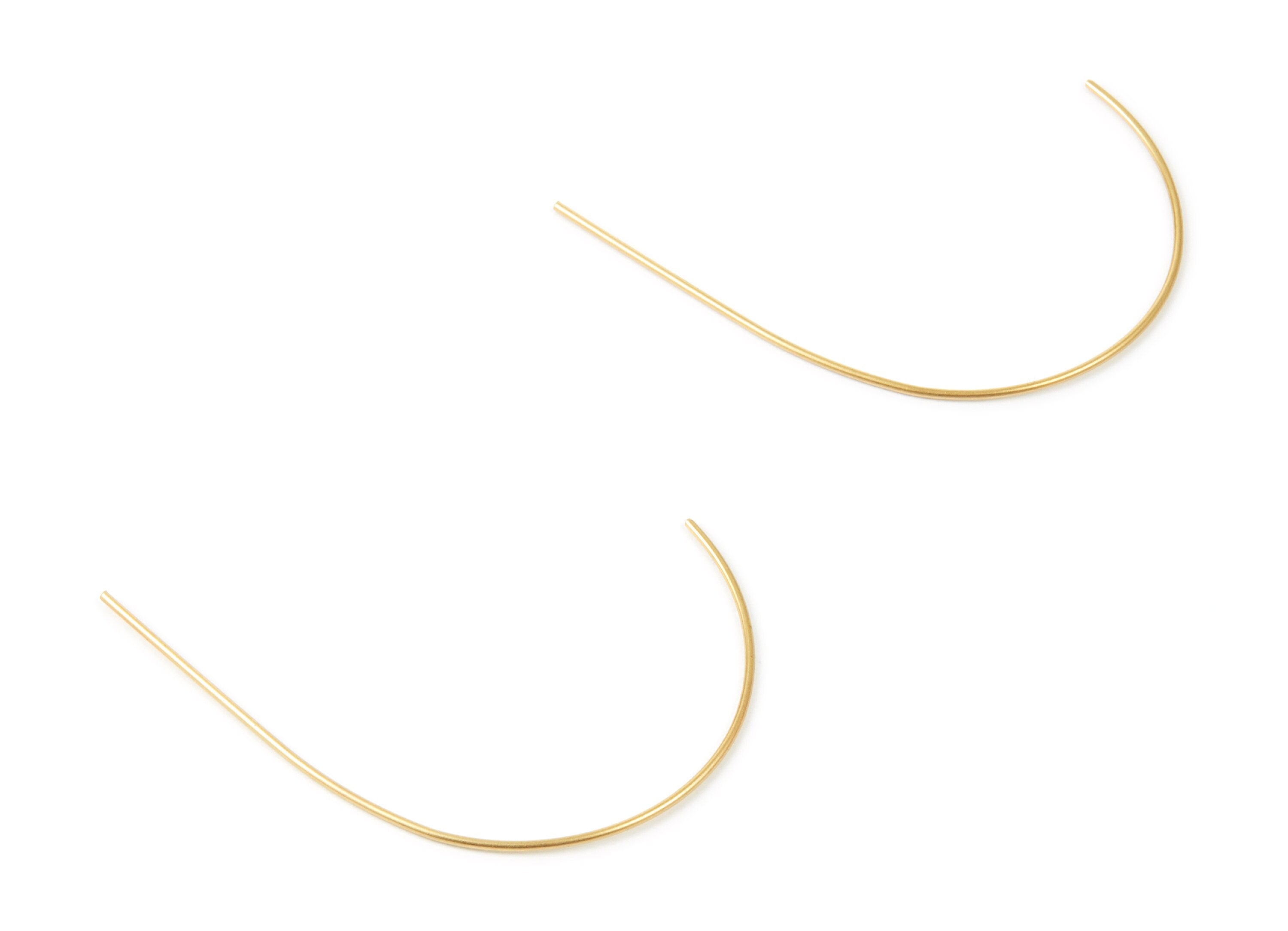 Brass Earring Wire - Raw Brass Ear Wire - Earring Findings - Jewelry Supplies - 47x40x0.76mm - PP1493 - DOMEDBAZAAR