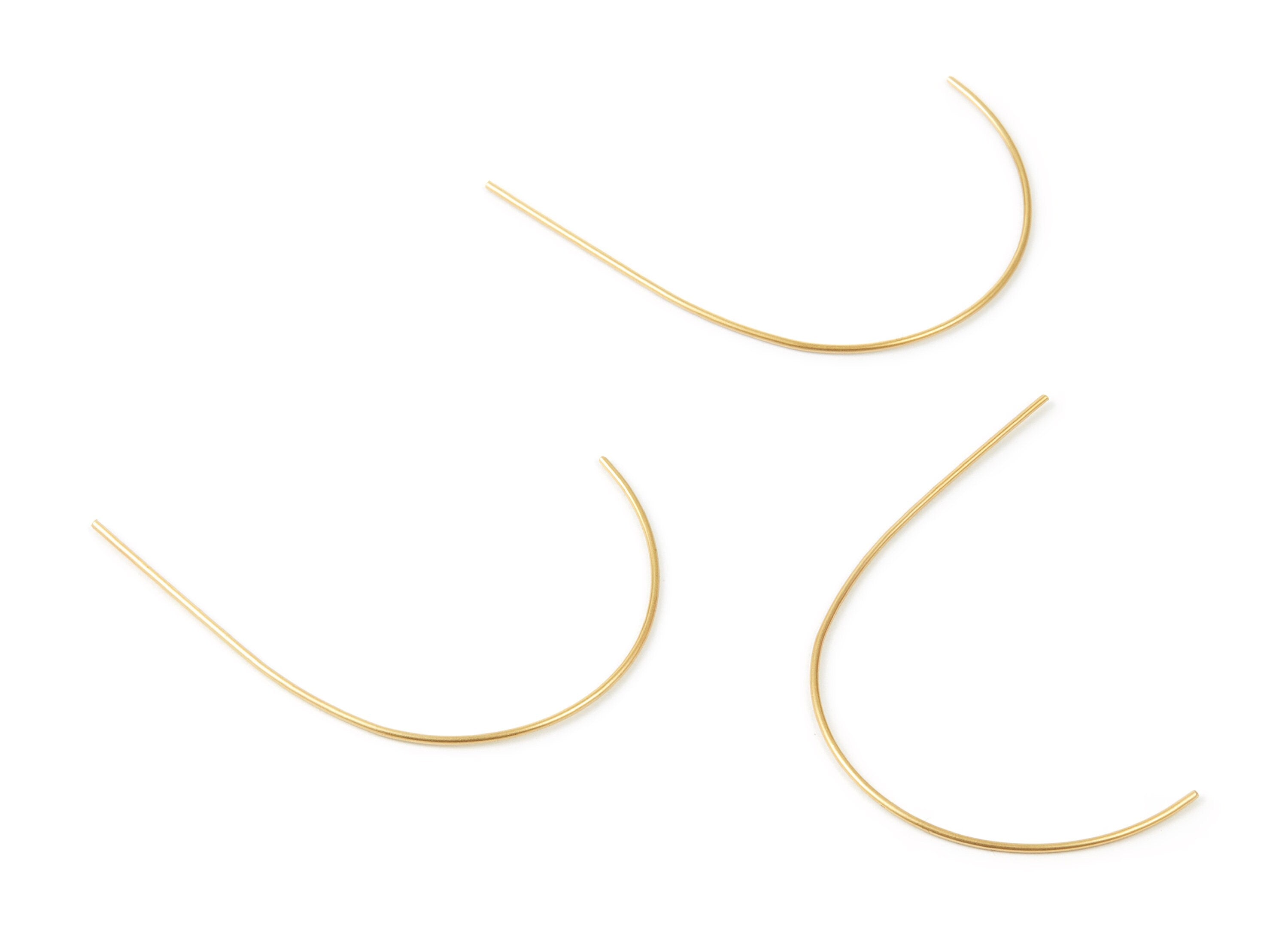 Brass Earring Wire - Raw Brass Ear Wire - Earring Findings - Jewelry Supplies - 47x40x0.76mm - PP1493 - DOMEDBAZAAR