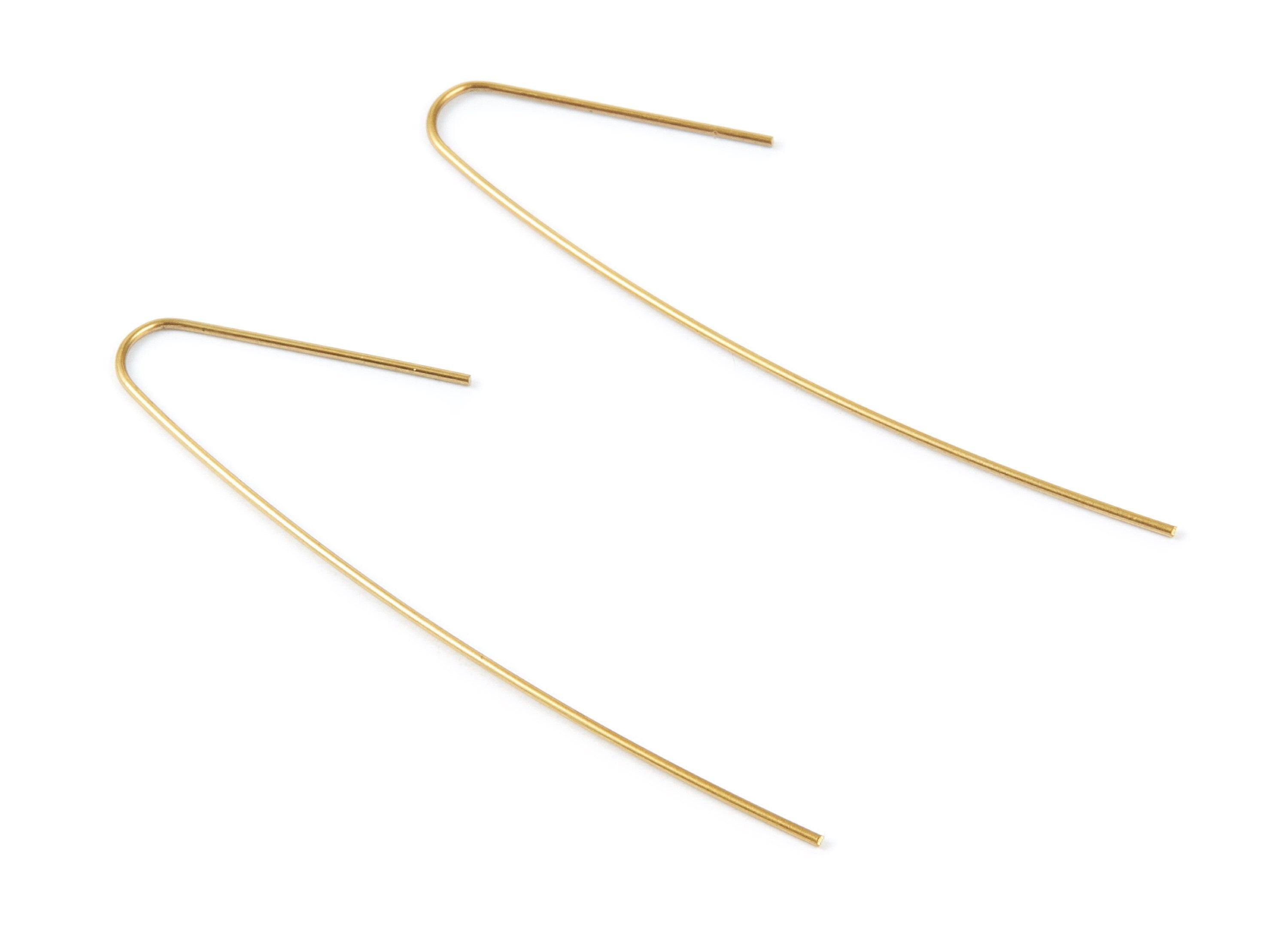 Brass Earring Wire - Raw Brass Ear Hooks - Earring Findings - Jewelry Supplies - 53.47x10.77x0.69mm - PP1500 - DOMEDBAZAAR