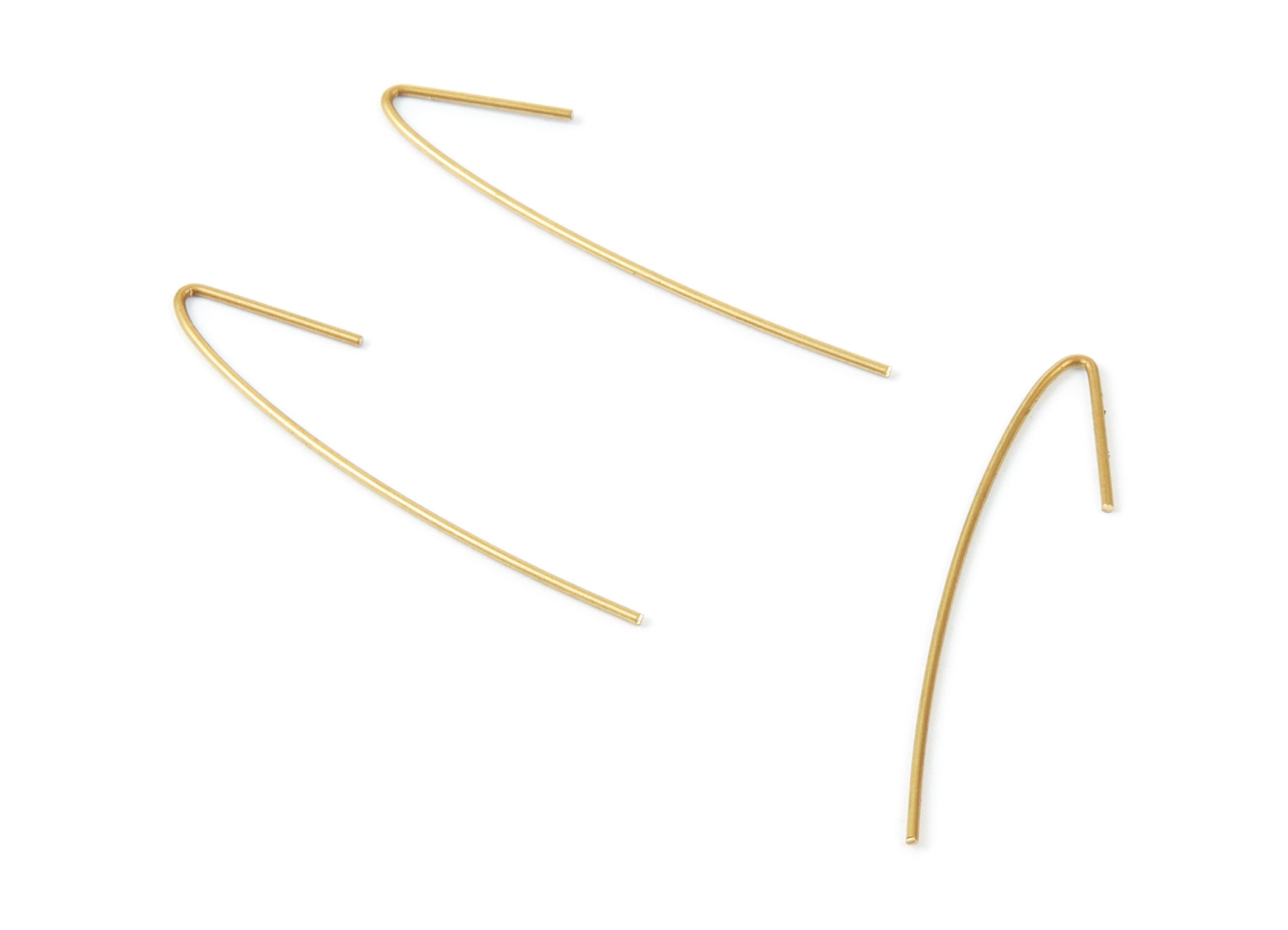 Brass Earring Wire - Raw Brass Ear Hooks - Earring Findings - Jewelry Supplies - 36.8x7.87x0.67mm - PP1497 - DOMEDBAZAAR