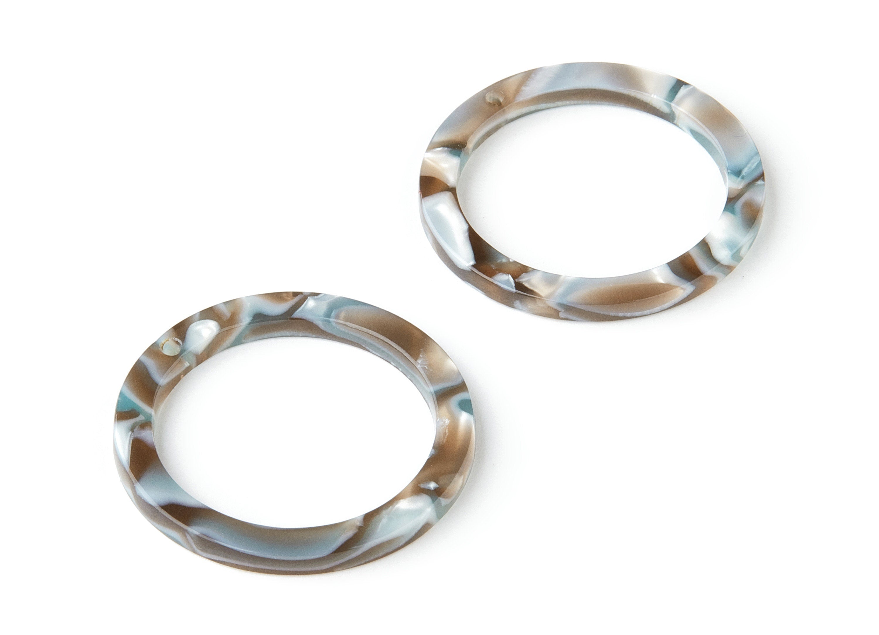 Acetate Hoop Earring Charms - Circle Shaped Pendant - Earring Findings - Jewelry Supplies - Color Code: A22 - 29.8x29.8x2.52mm - AC1119-A22 - DOMEDBAZAAR