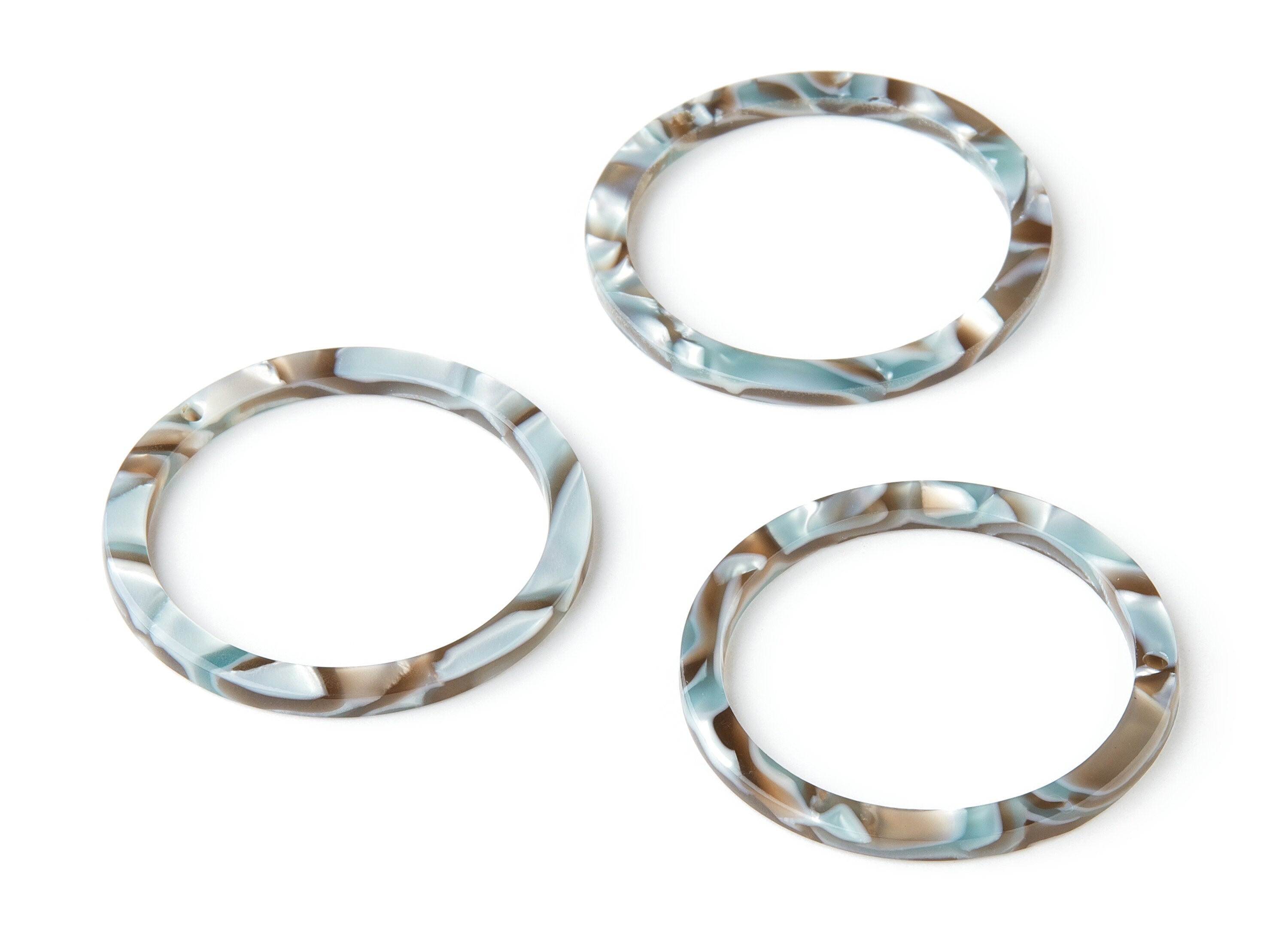 Acetate Hoop Earrings Charms - Circle Shaped Pendant - Earring Findings - Jewelry Supplies - Color Code:A22 - 36.5x36.5x2.6mm - AC1120-A22 - DOMEDBAZAAR