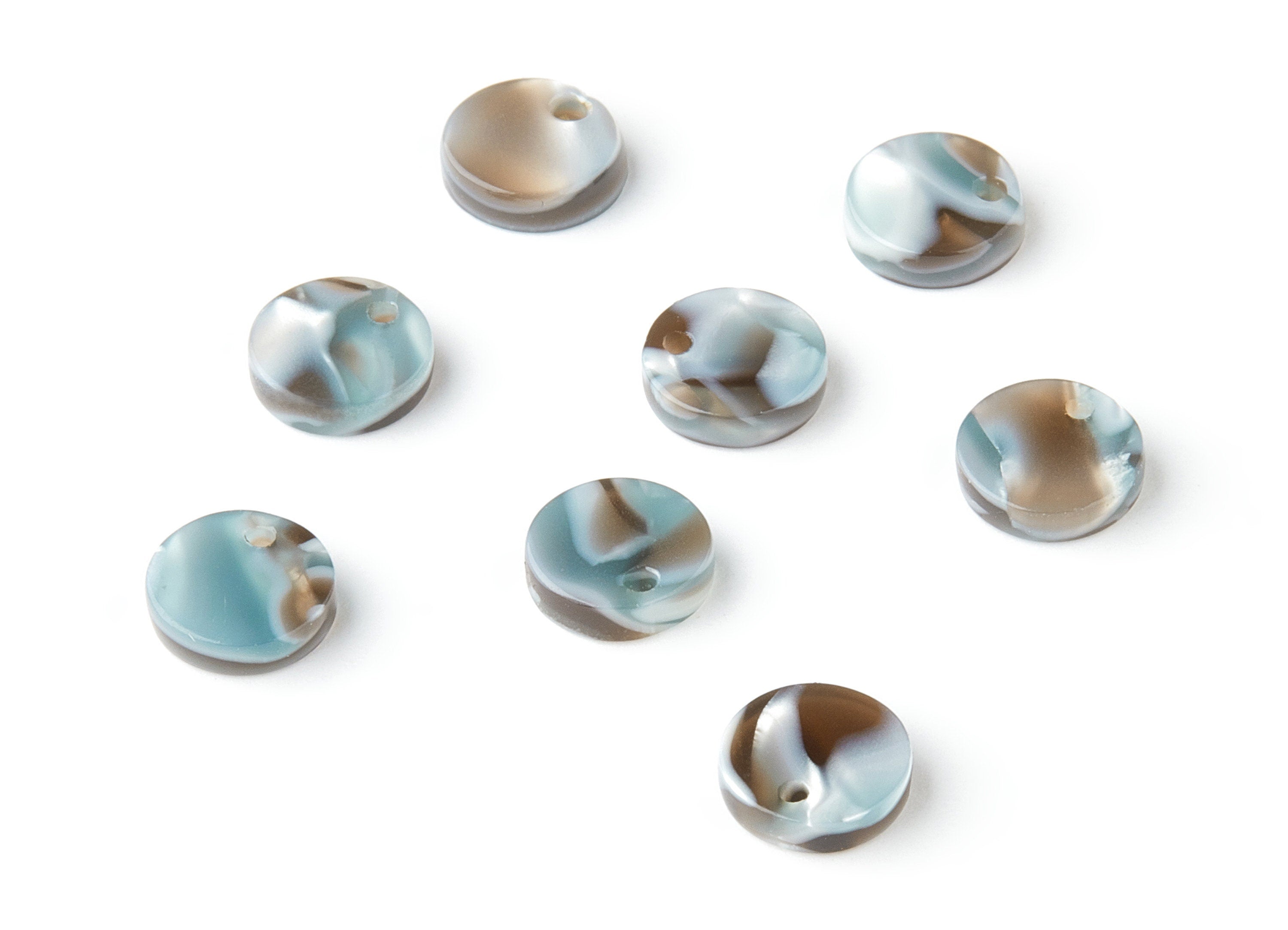 Acetate Round Earring Charms - Acrylic Circle Pendant - Earring Findings - Jewelry Supplies - Color Code: A22 - 8.82x8.82x2.7mm - AC1116-A22 - DOMEDBAZAAR