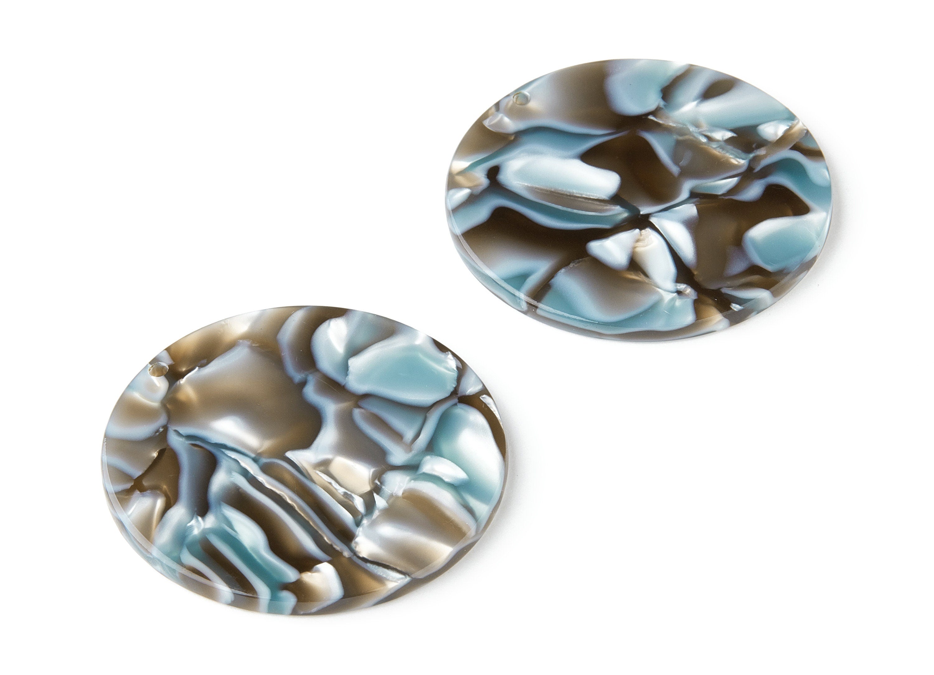 Acetate Round Earring Charms - Coin Shaped Pendant - Earring Findings - Jewelry Supplies - Color Code:A22 - 37.2x37.2x2.5mm - AC1571-A22 - DOMEDBAZAAR