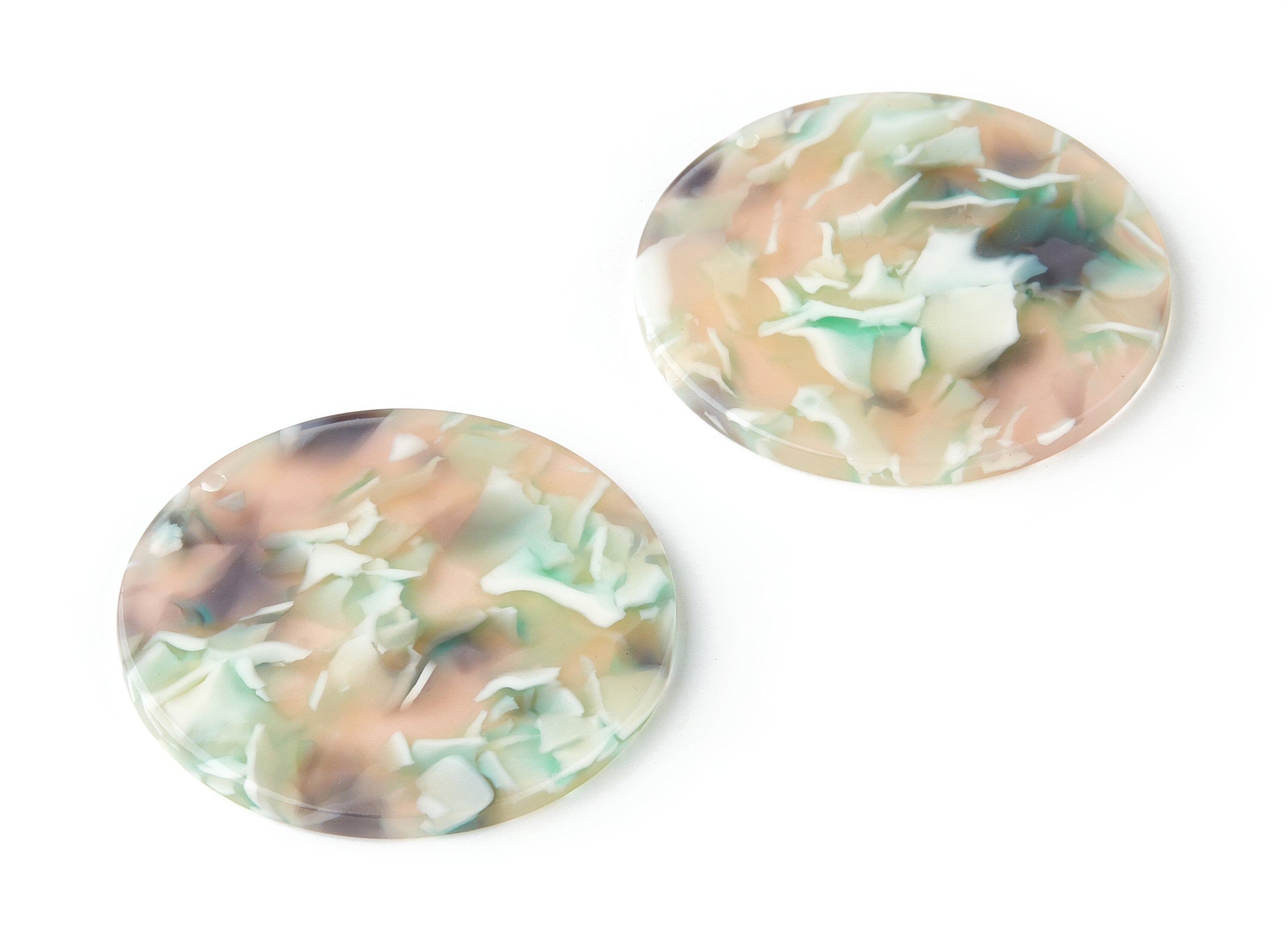 Acetate Round Earring Charms - Coin Shaped Charm - Earring Findings - Jewelry Supplies - Color Code:A265 - 37.2x37.2x2.5mm - AC1571-A265 - DOMEDBAZAAR