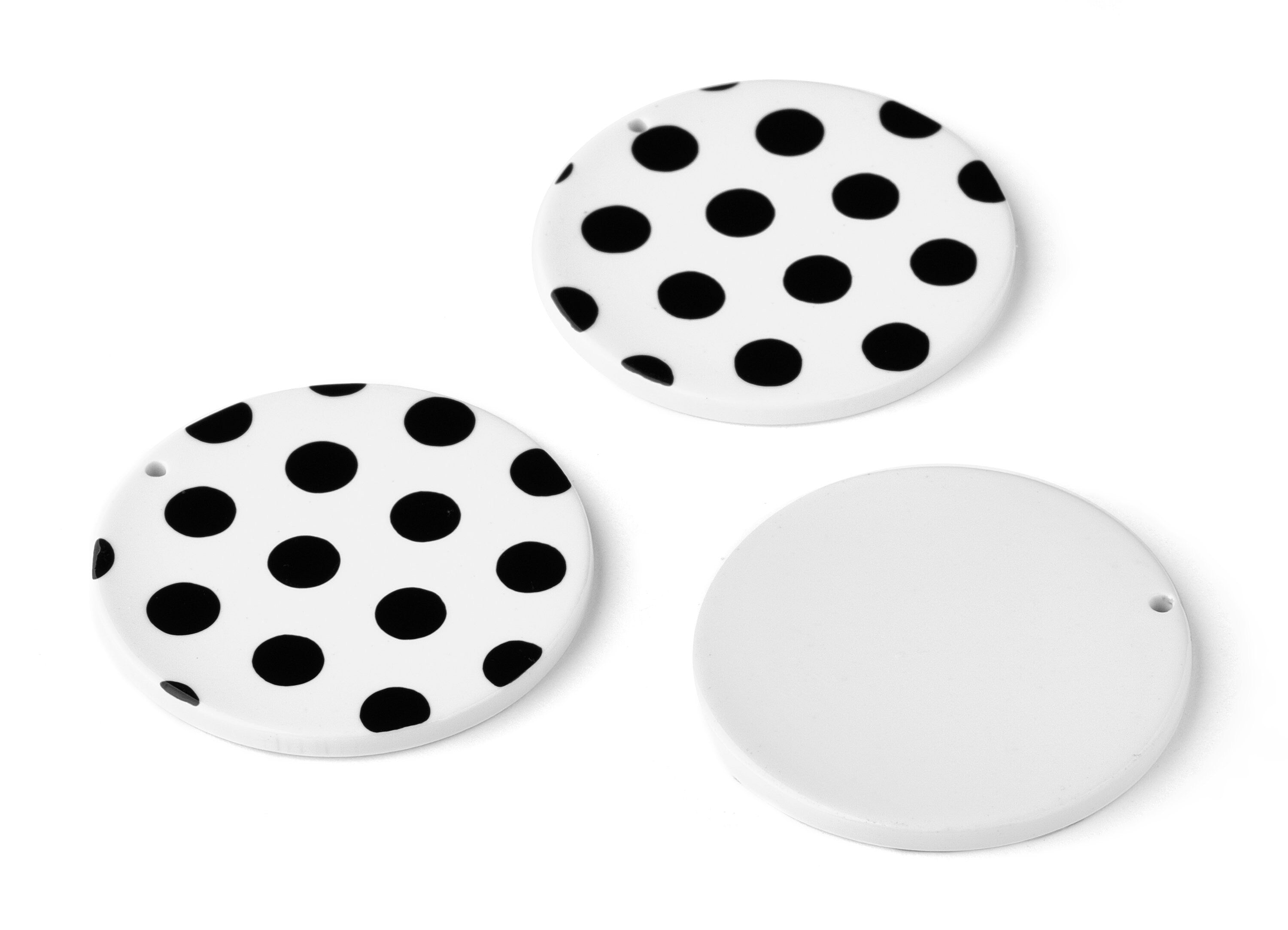 Acetate Round Earring Charms - Coin Pendant - Earring Findings - Jewelry Supplies - Color Code:A277 - 37.2x37.2x2.5mm - AC1571-A277 - DOMEDBAZAAR