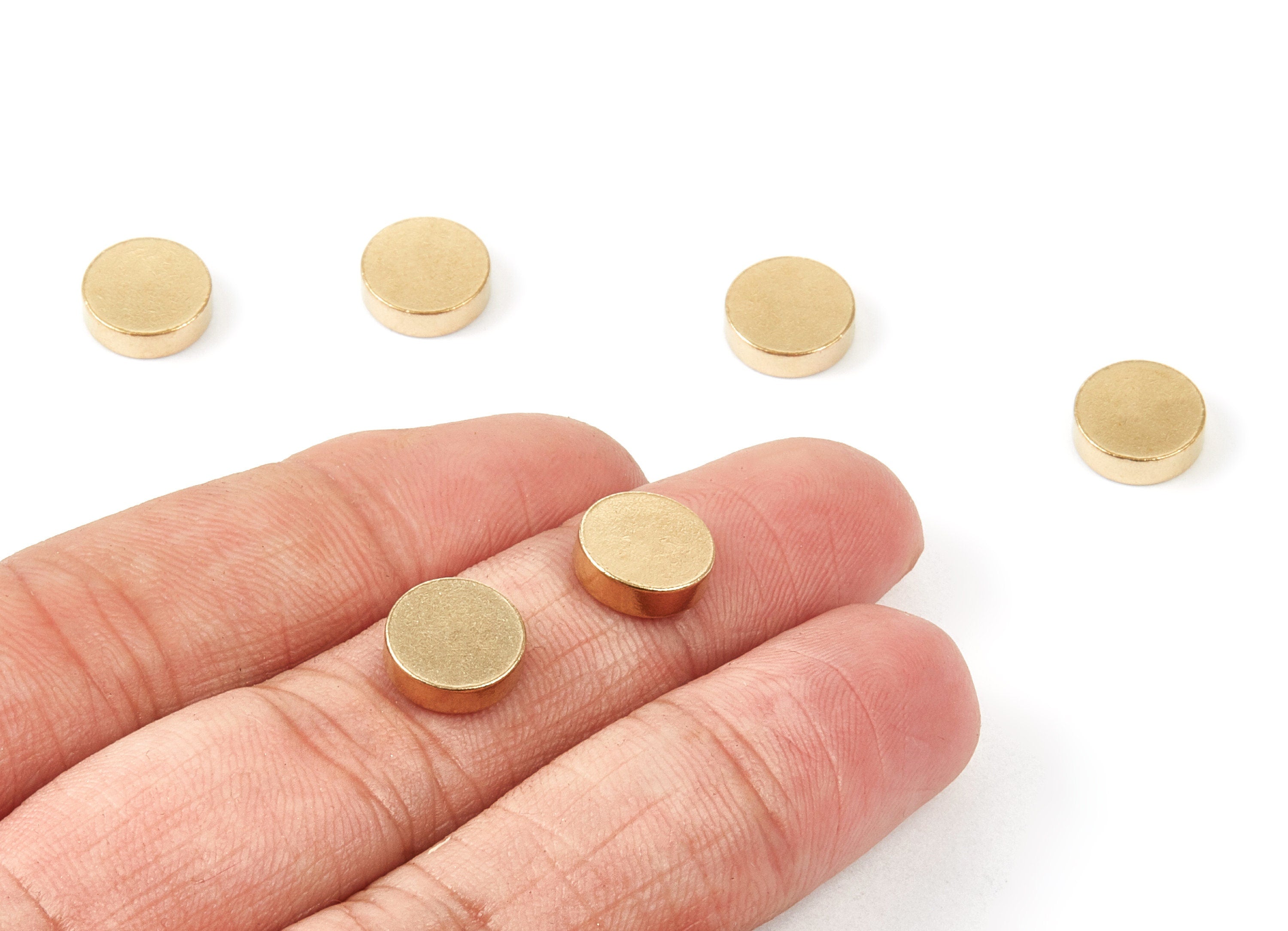 Brass Circle Blank - 10X3 - Raw Brass Round Blanks - Jewelry Supplies - 9.96x9.96x2.94mm - PP1483 - DOMEDBAZAAR