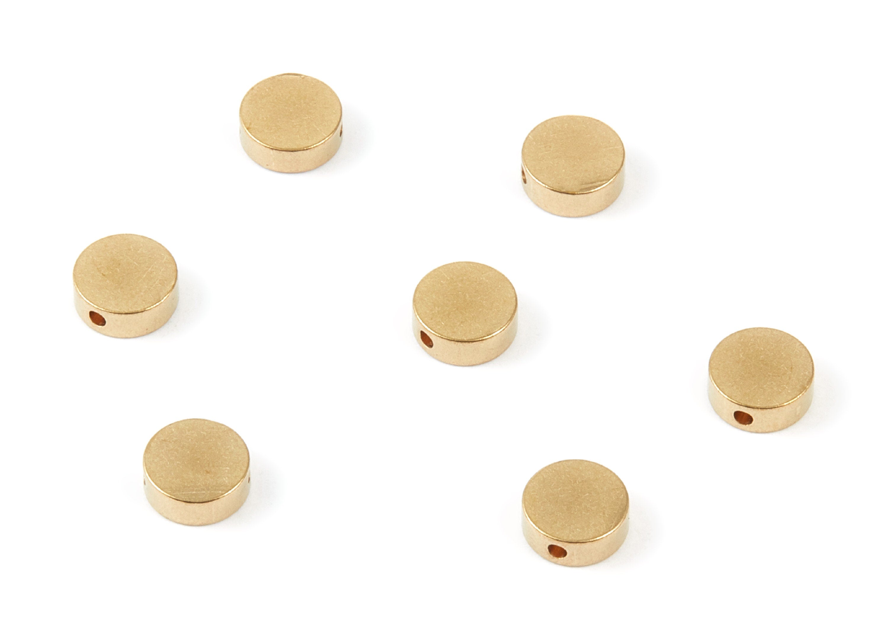 Brass Round Spacer Bead - 8X3X1.8 - Raw Brass Spacer Beads - Spacer Connectors - Jewelry Supplies - 7.97x7.97x2.86mm - PP1464 - DOMEDBAZAAR