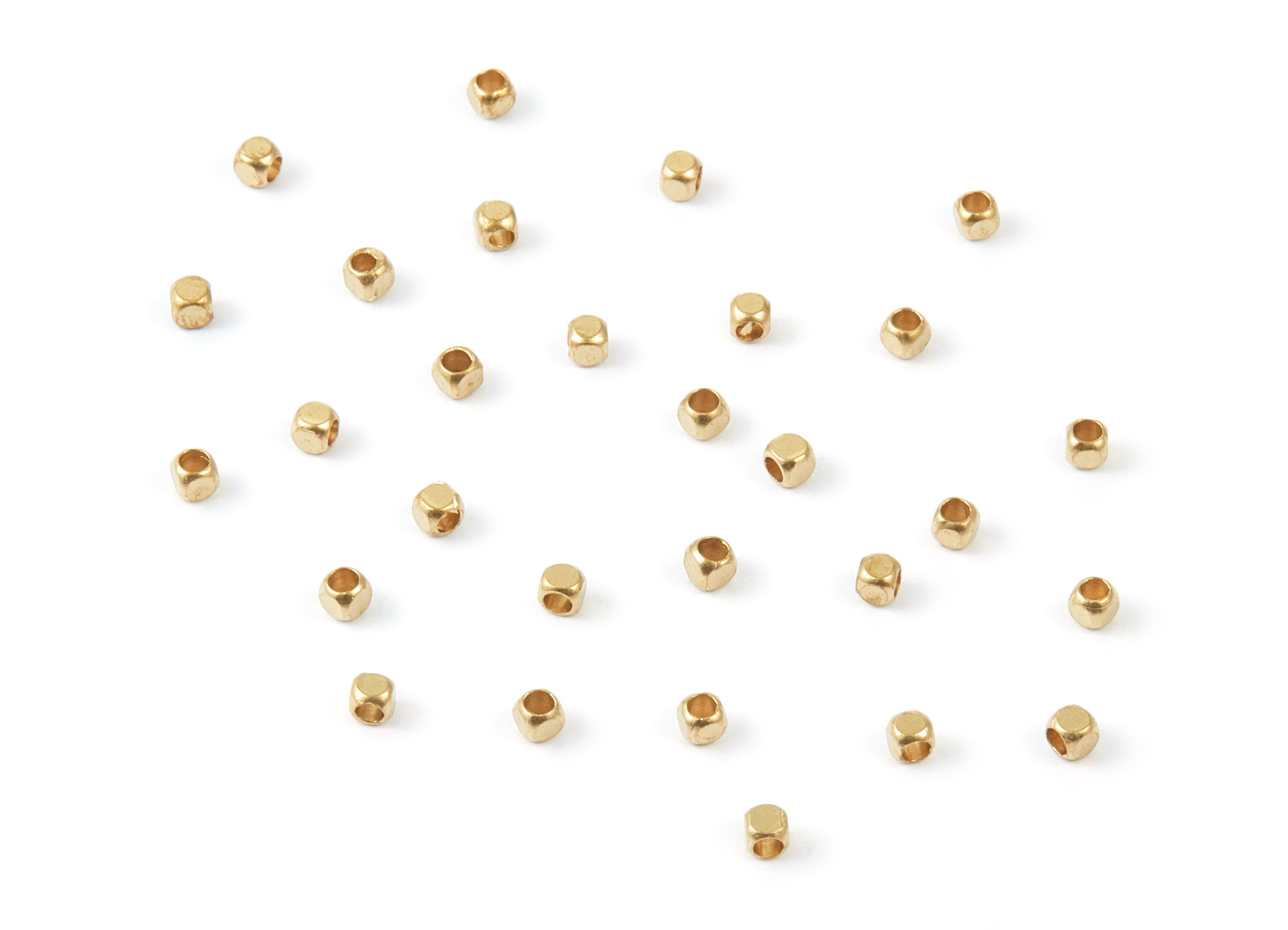 Brass Square Beads - 2.5x2.5 - Raw Brass Square Cube Beads - Jewelry Supplies - 2.5x2.5x2.5mm - PP1466 - DOMEDBAZAAR