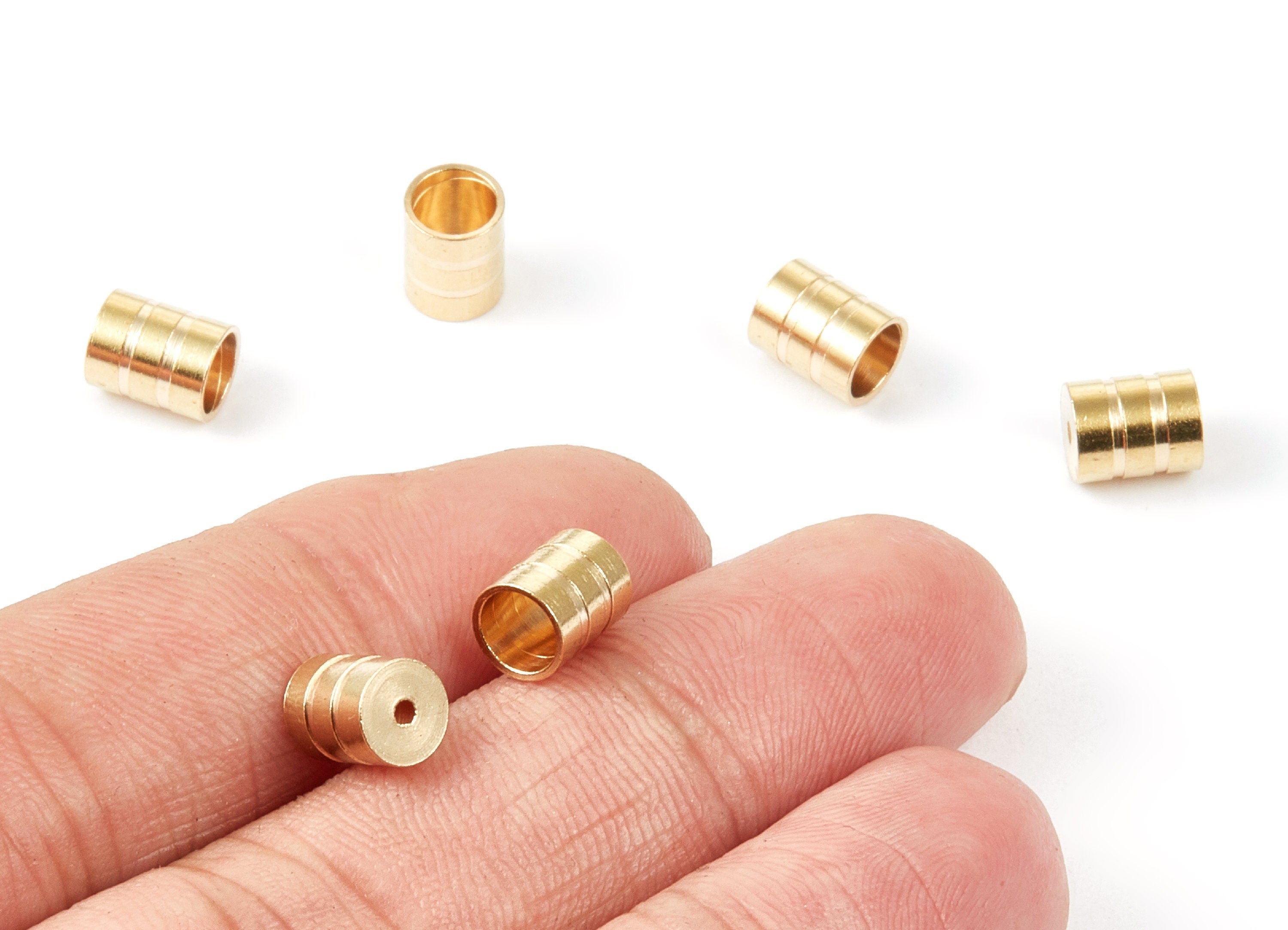 Brass Tassel End Caps - 6X7.5 - Raw Brass Barrel End - Cord End Caps - Jewelry Supplies - 7.47x6x0.55mm - PP1460 - DOMEDBAZAAR