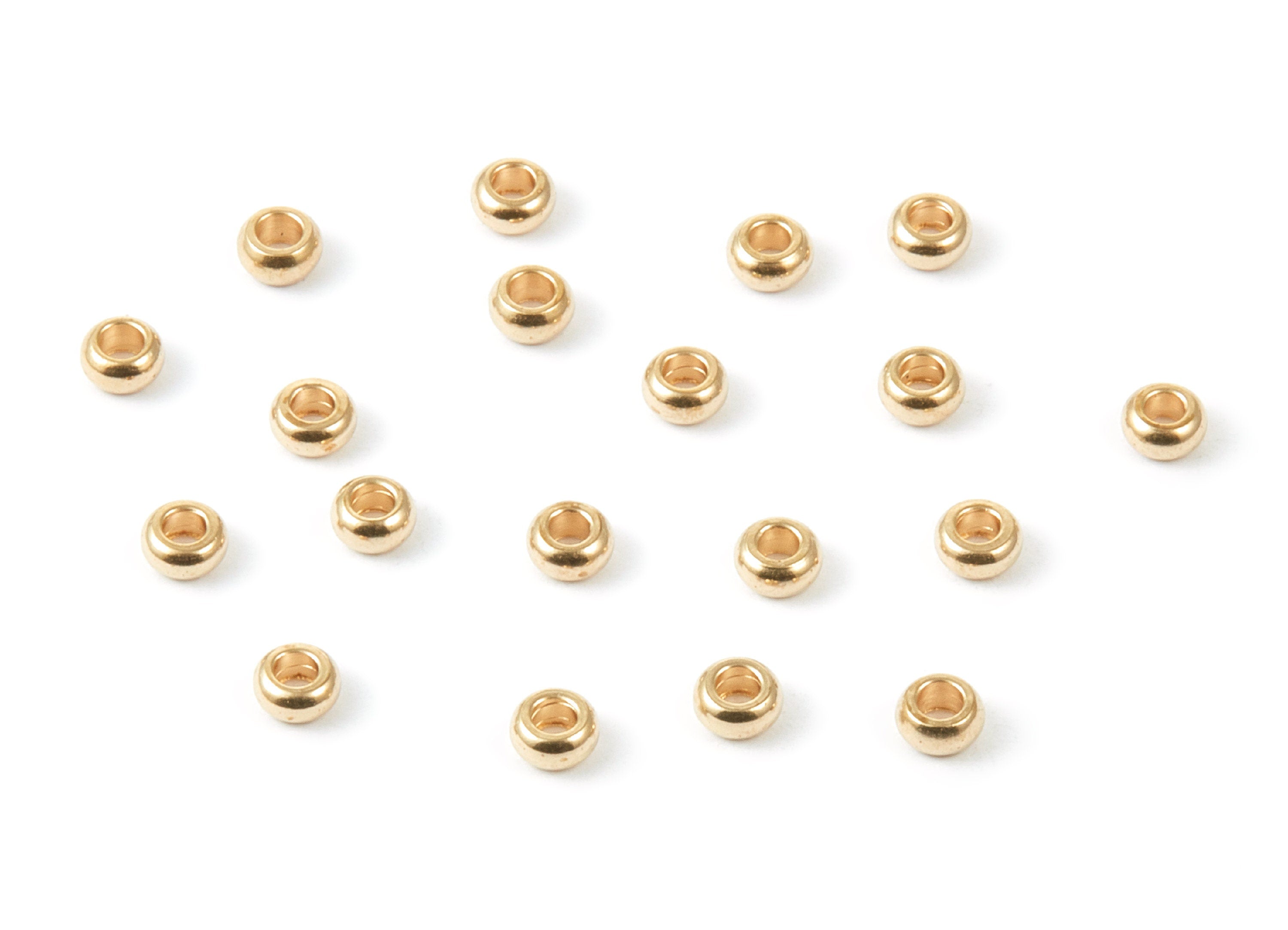 Brass Spacer Ball Beads - 4X2 - Raw Brass Spacer Ball Beads - Jewelry Supplies - 3.92x1.9mm - PP1465 - DOMEDBAZAAR