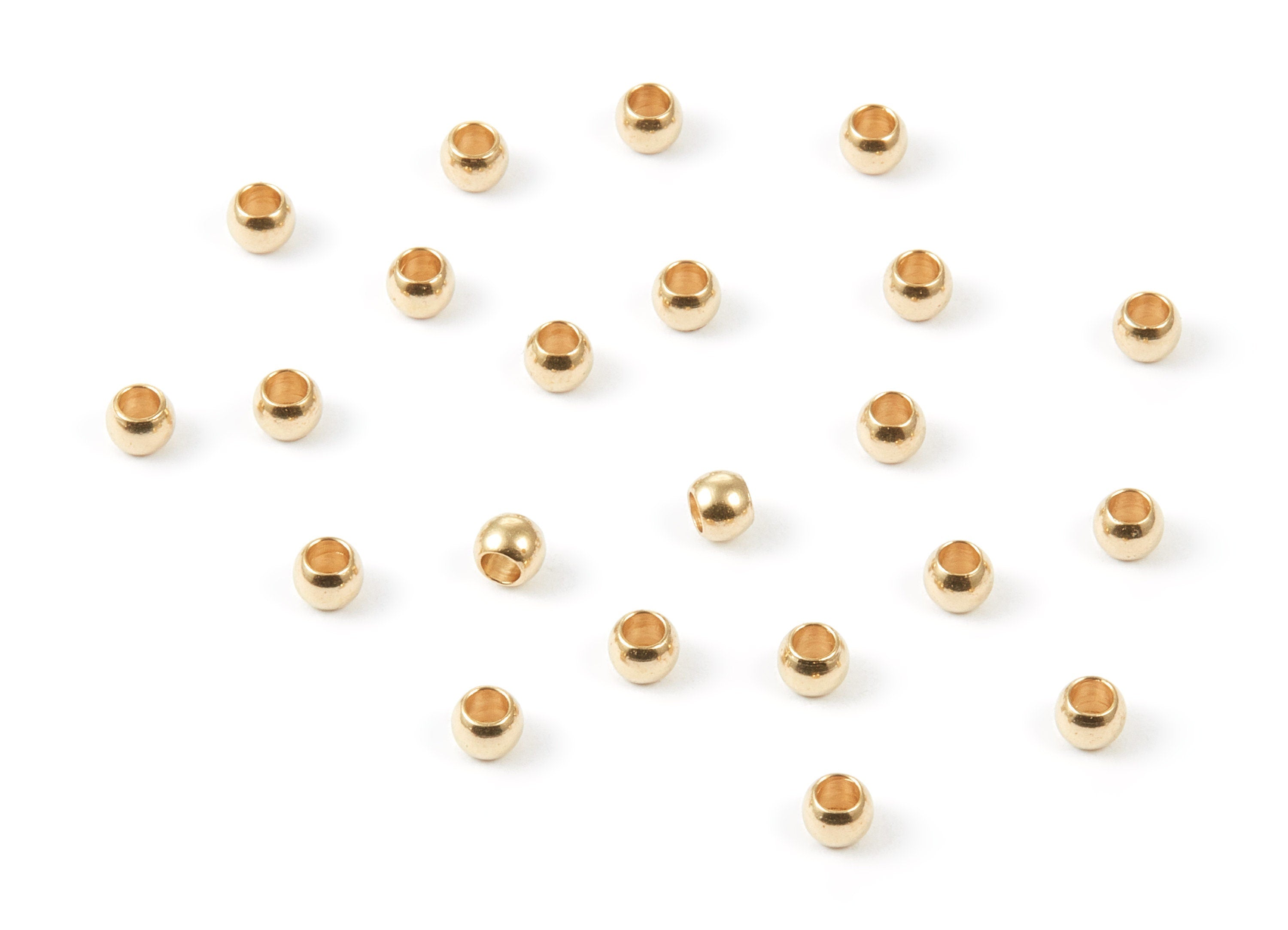 Brass Spacer Ball Beads - 4X2.2 - Raw Brass Spacer Ball Beads - Jewelry Supplies - 3.95x3.15mm - PP1455 - DOMEDBAZAAR