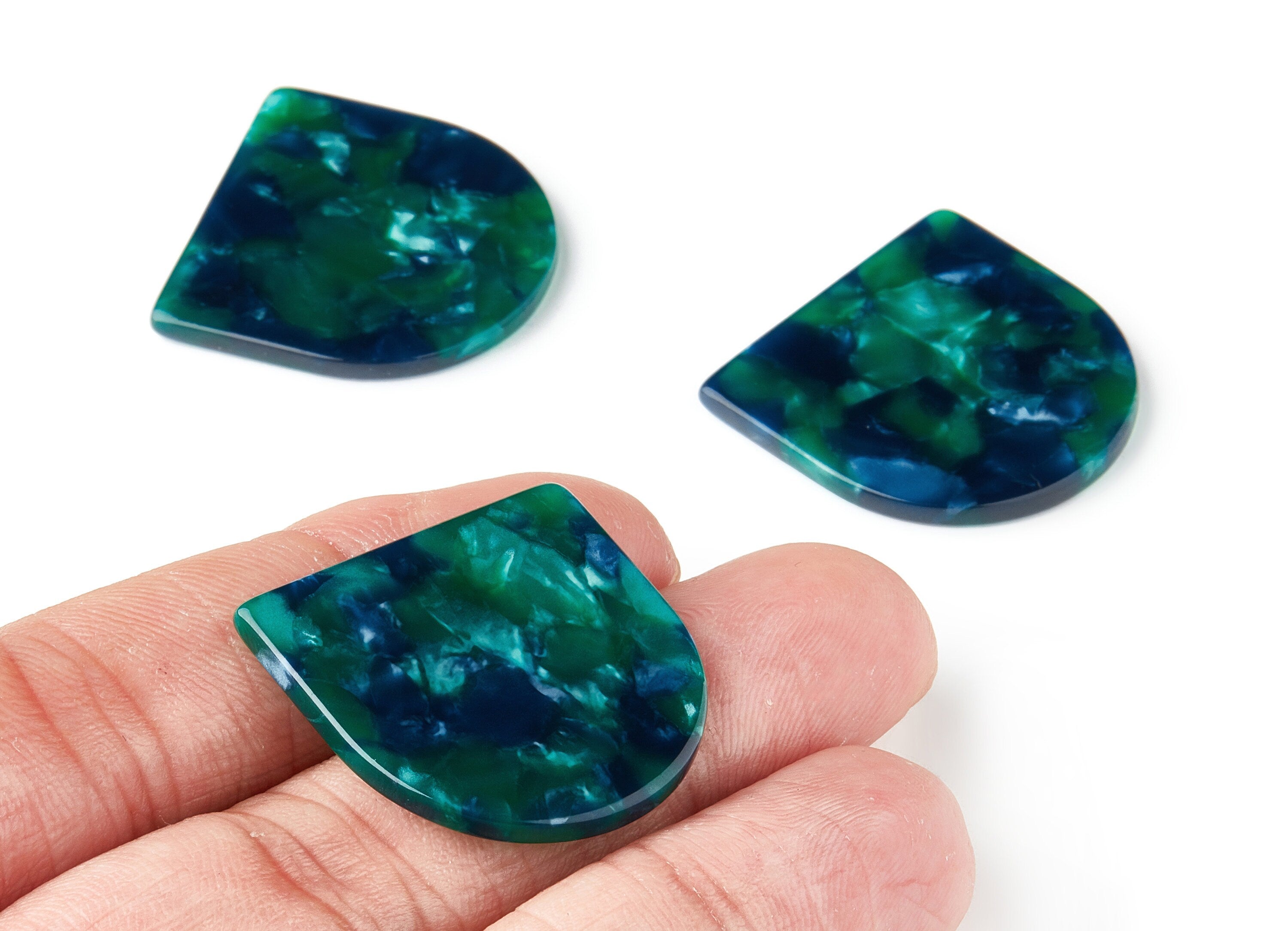 Acetate D Charms - D Earrings and Pendant - Earring Findings - Jewelry Supplys - Color Code: A13 - 27.5x26.5x2.5mm - AC1541-A13 - DOMEDBAZAAR