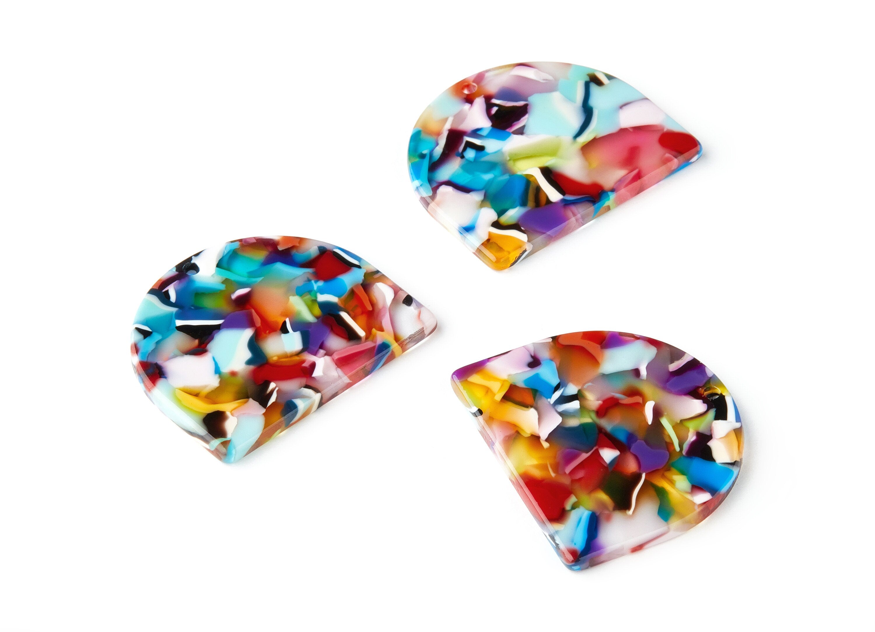 Acetate D Charms - 1 Hole - D Earrings and Pendant - Earring Findings - Jewelry Supplies - Color Code: A21 - 29.6x34.5x2.51mm - AC1637-A21 - DOMEDBAZAAR