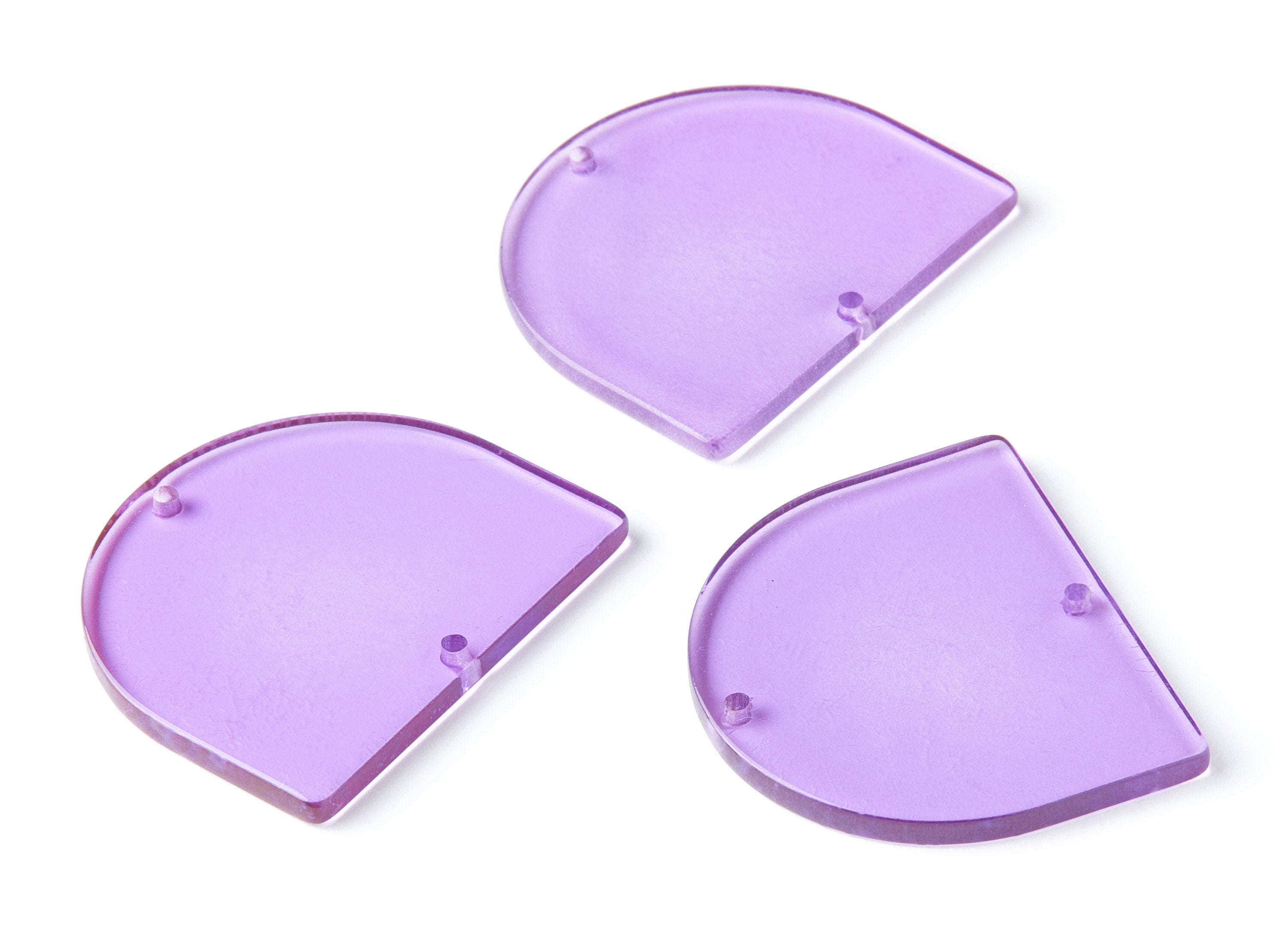 Acrylic Earring Charms - 2 Holes - Tortoise Shell Earrings - D Shaped Pendant - Color Code: A284 - 33.43x29.25x2.7mm - AC1634-A284 - DOMEDBAZAAR